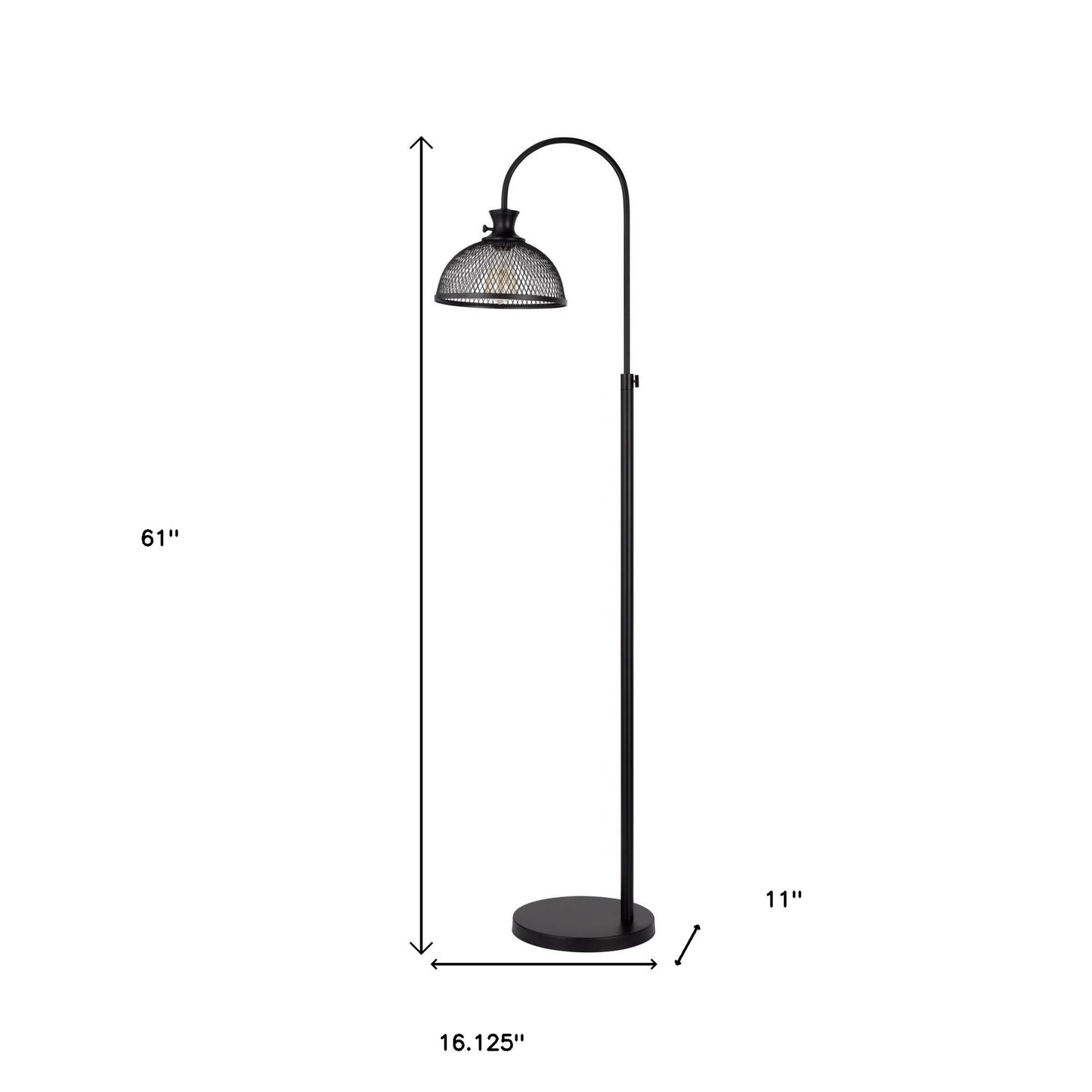 Black Adjustable Floor Lamp w/ Shade