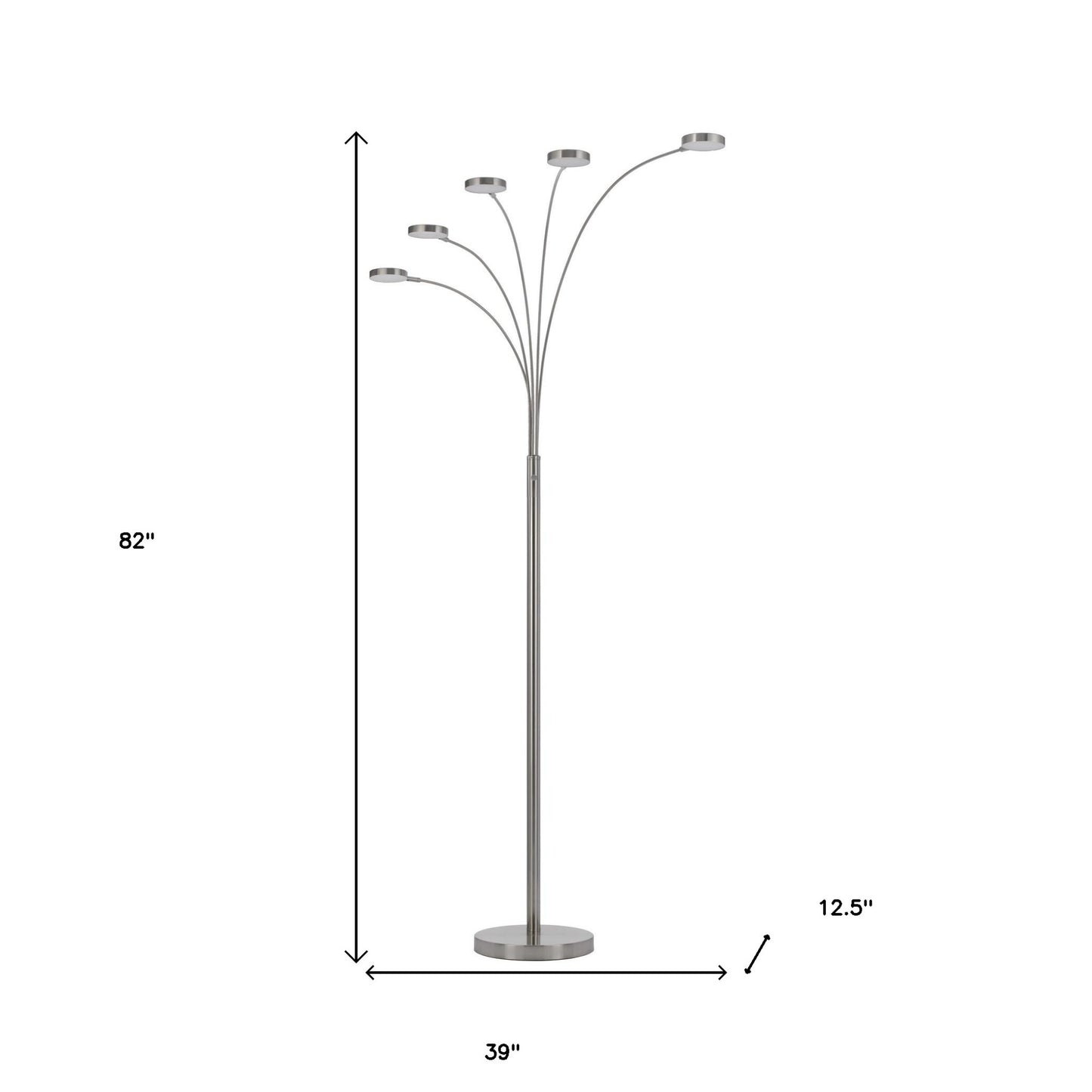 Nickel 5-Light Arc Floor Lamp