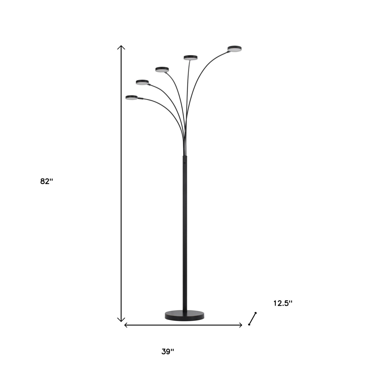 Bronze 5-Light Arc Floor Lamp