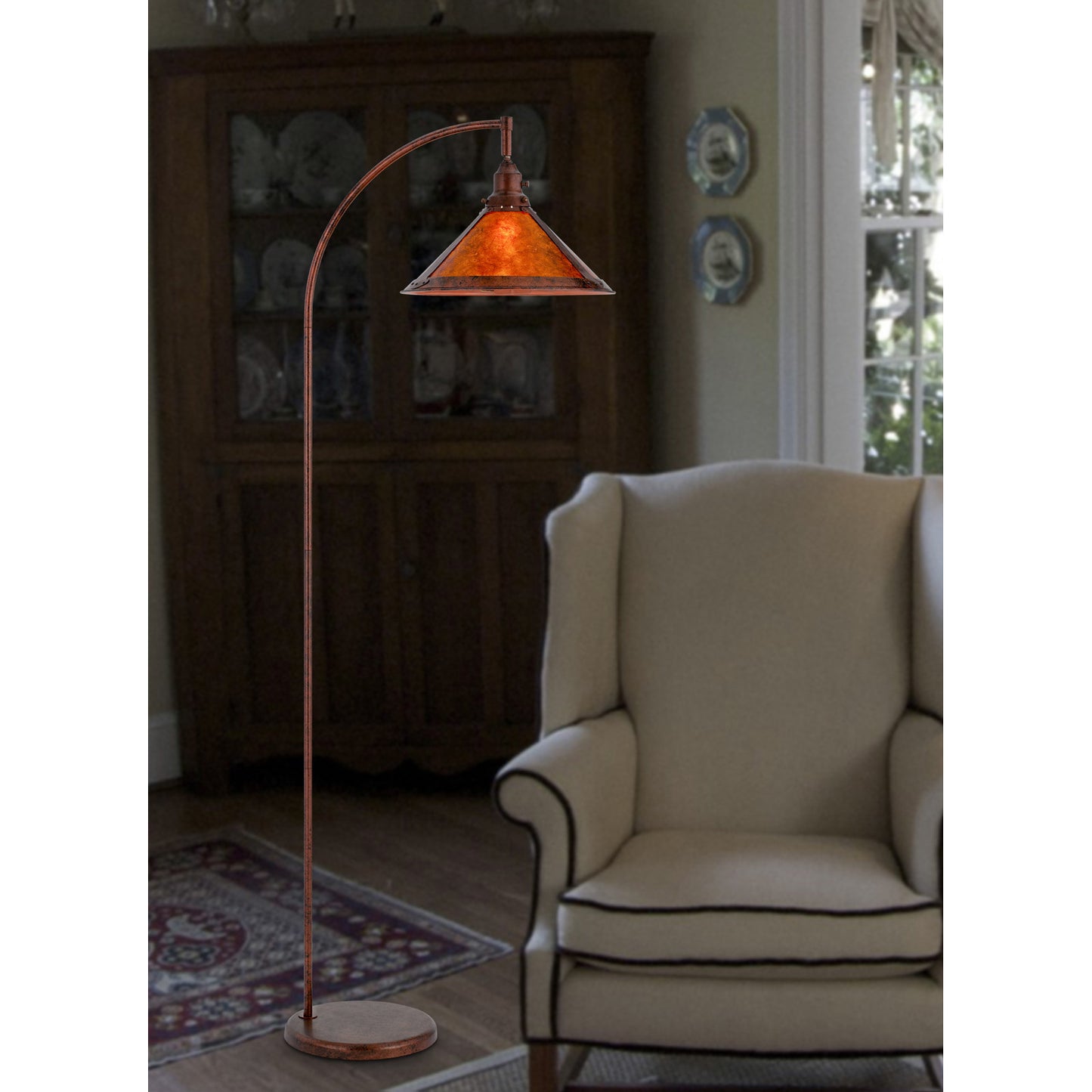 Rusted Floor Lamp w/ Shade