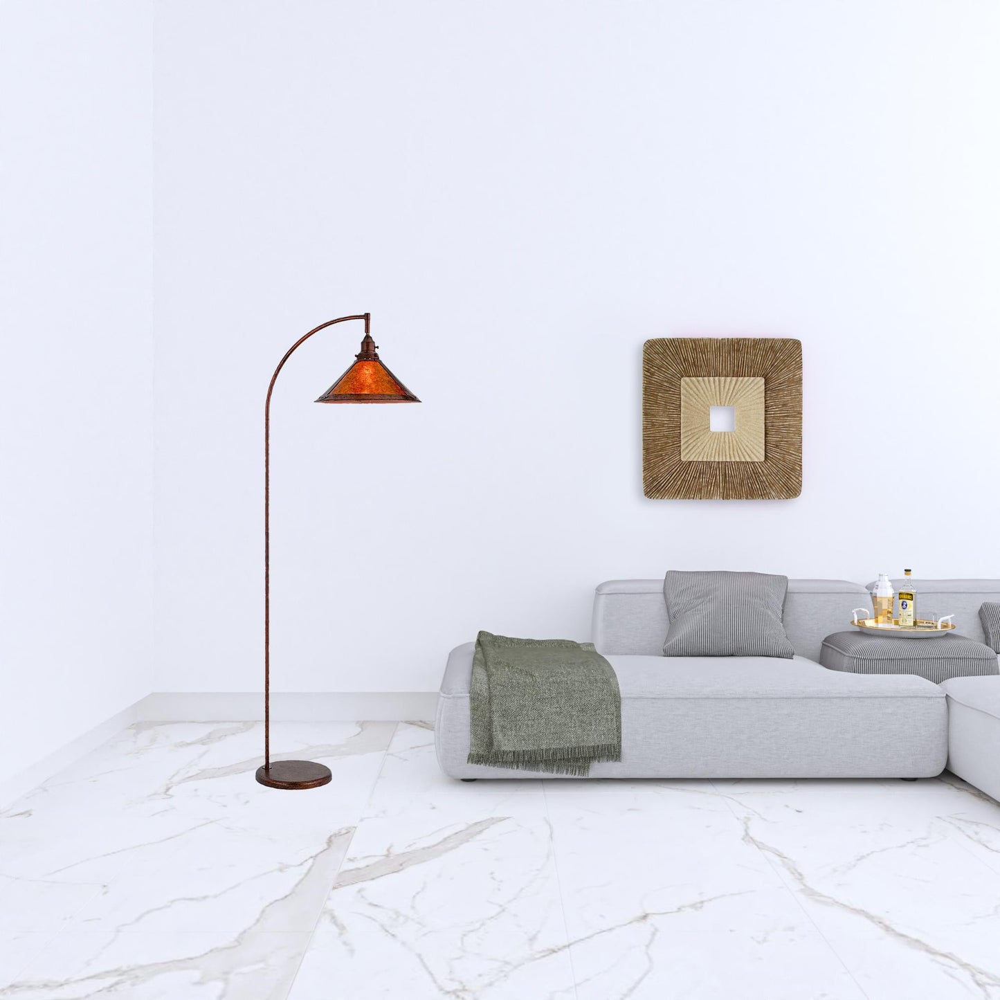 Rusted Floor Lamp w/ Shade