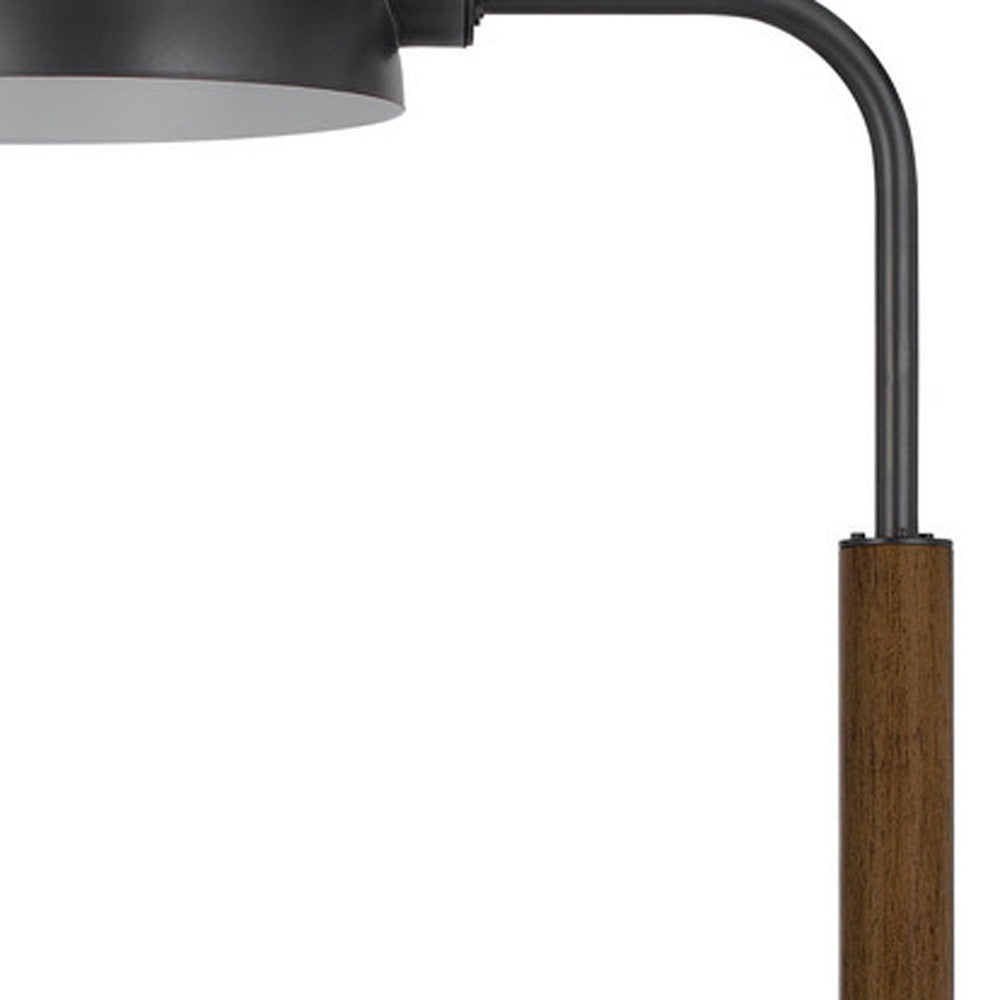 Brown Tray Table Floor Lamp w/ Shade