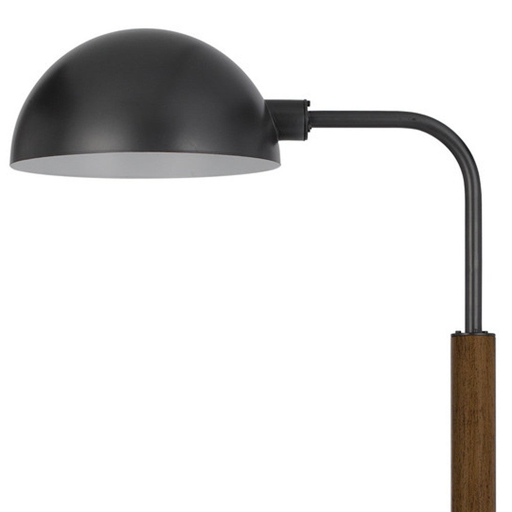 Brown Tray Table Floor Lamp w/ Shade