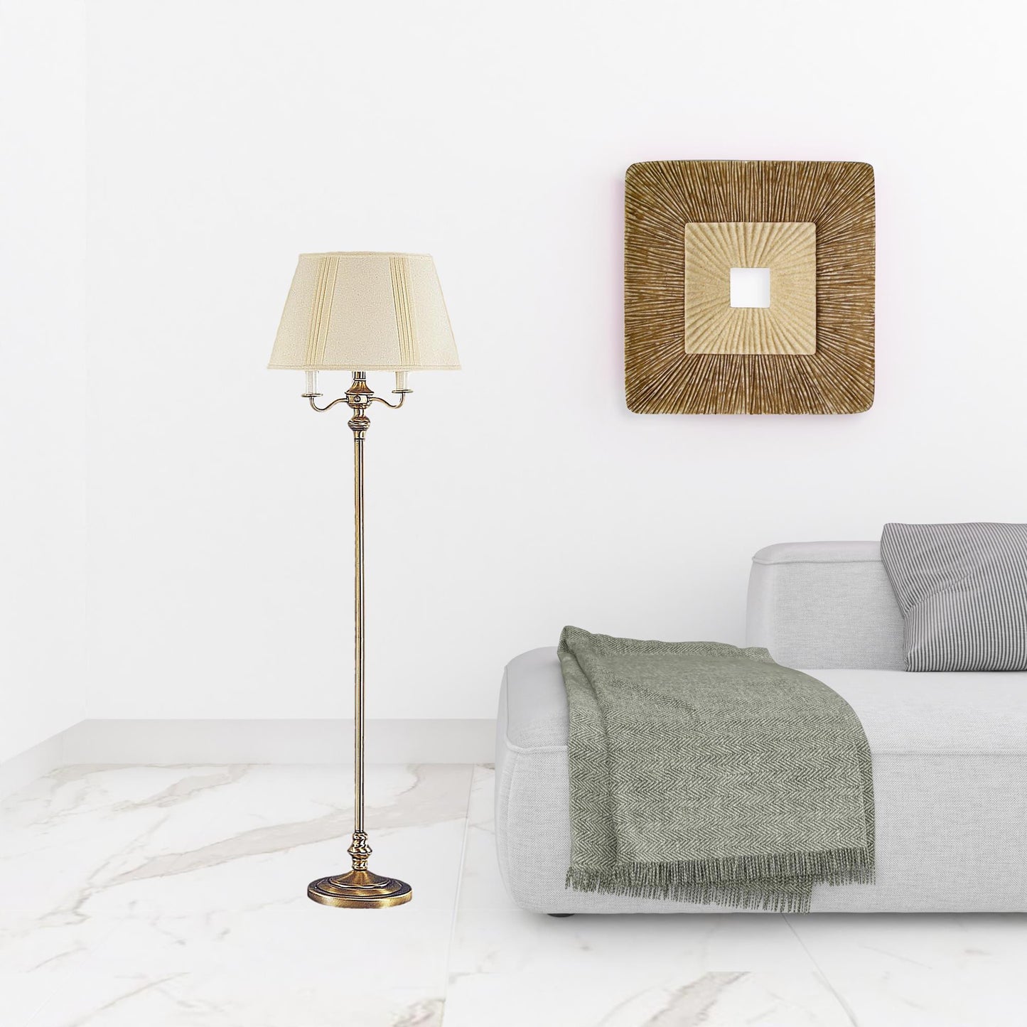 Bronze 4-Light Floor Lamp w/ Shade