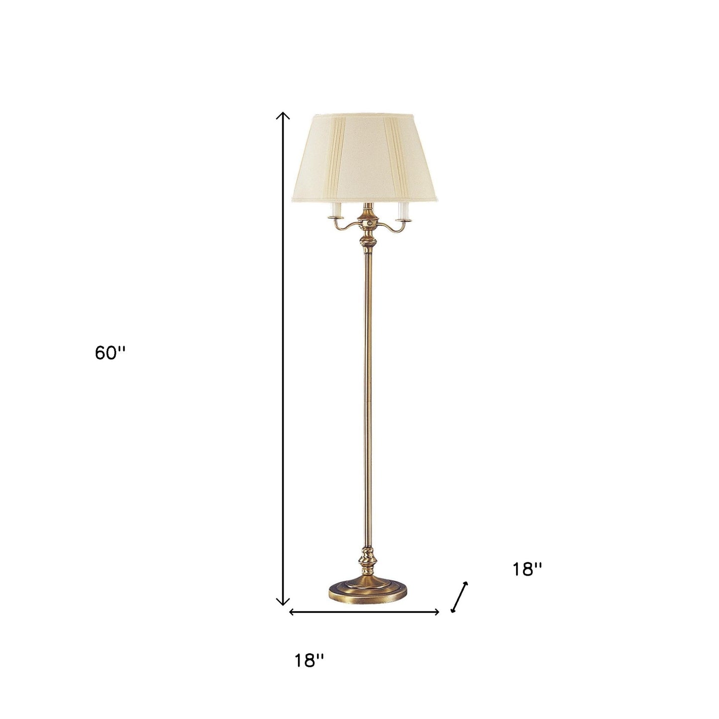 Bronze 4-Light Floor Lamp w/ Shade