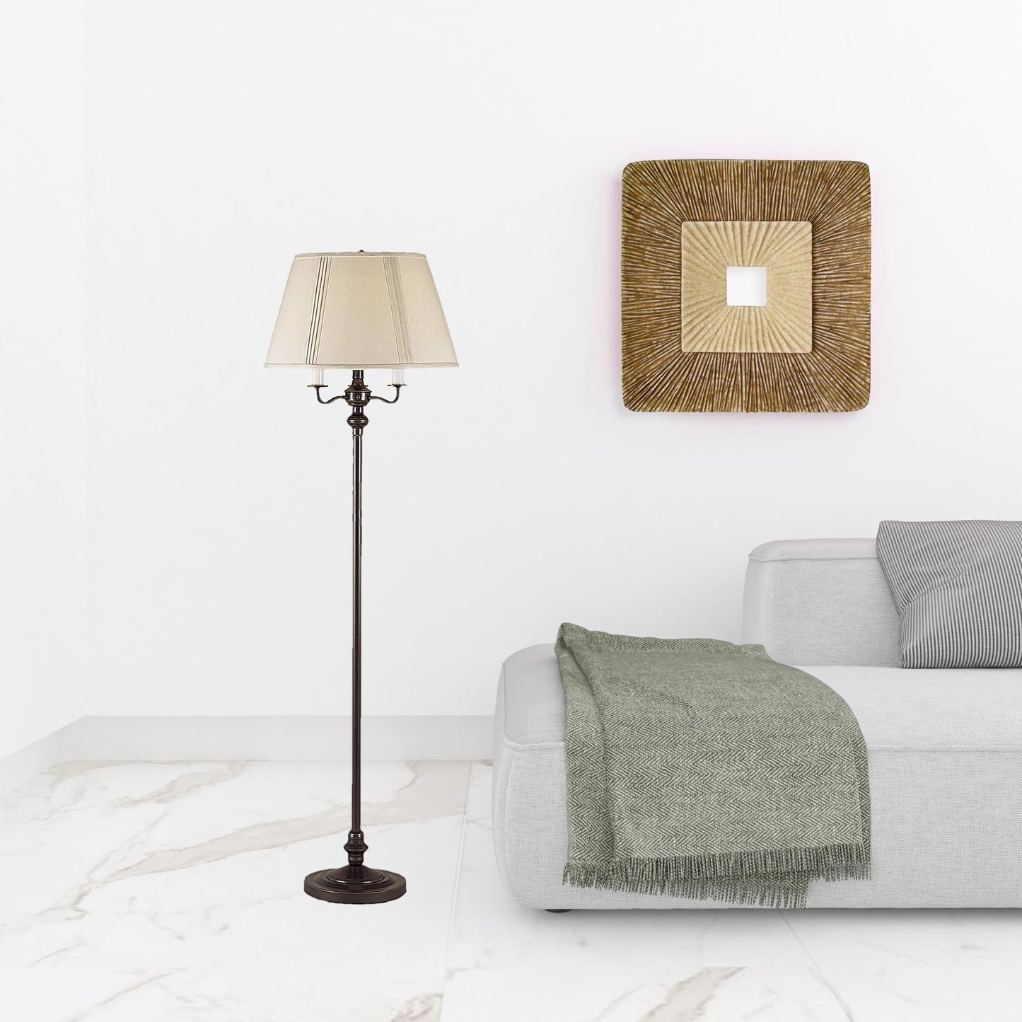 Bronze 4-Light Floor Lamp w/ Shade