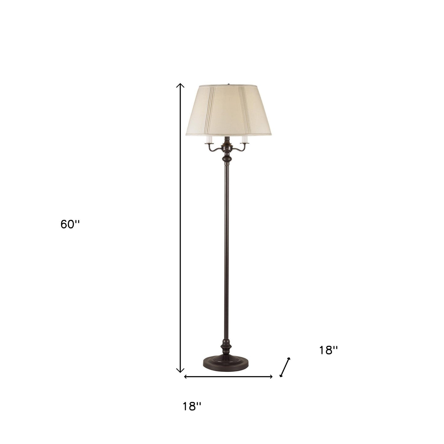 Bronze 4-Light Floor Lamp w/ Shade