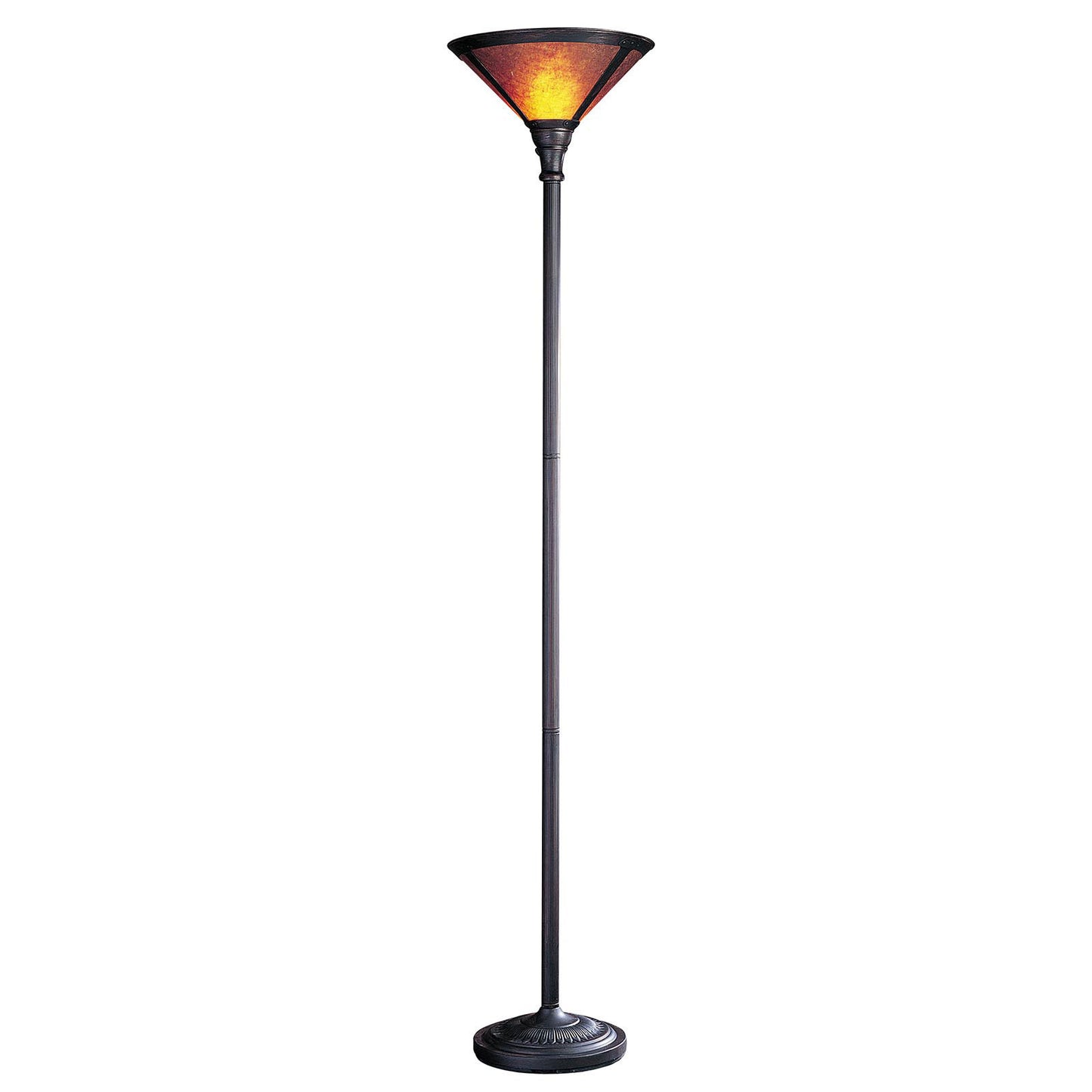 Rusted Torchiere Floor Lamp w/ Shade