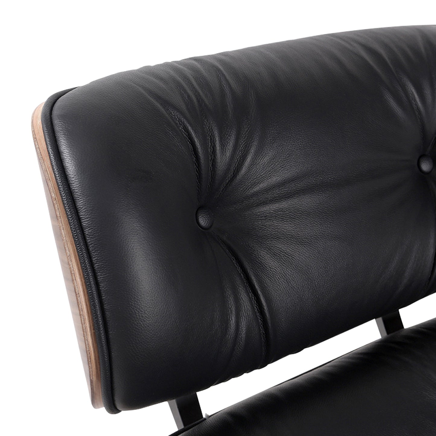 Black & Brown Leather Swivel Lounge Chair w/ Ottoman