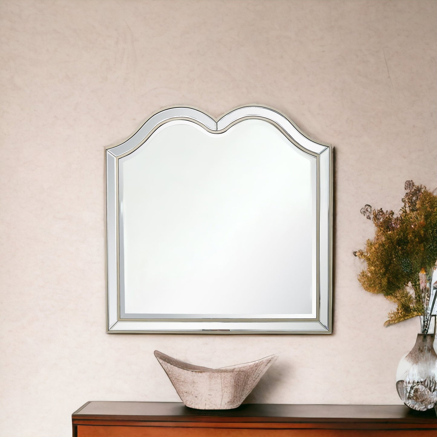 Champagne Novelty Accent Wood Mirror