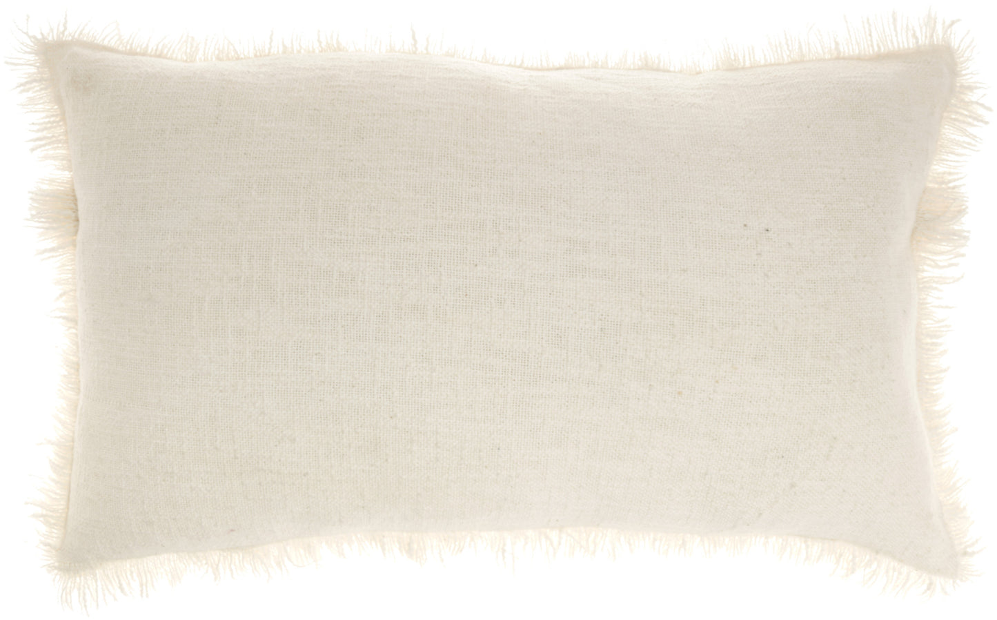Ivory Cotton Pillow w/ Fringe