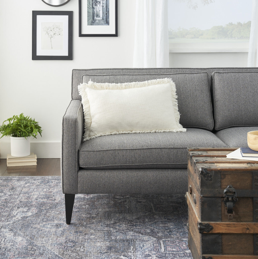 Ivory Cotton Pillow w/ Fringe