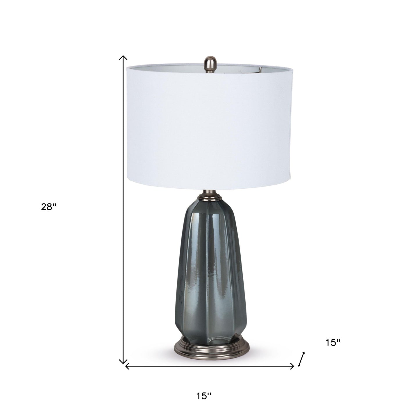 Blue Gray Table Lamp w/ Shade