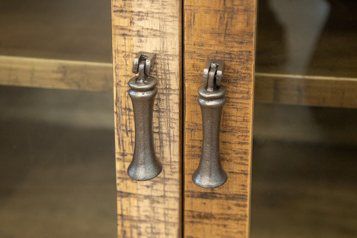 Brown Solid Wood Distressed Media Console