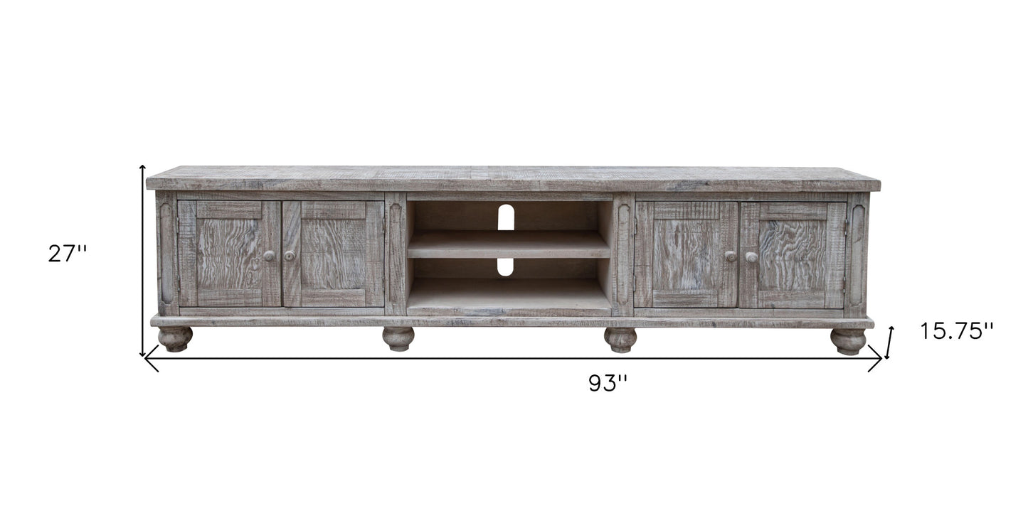 Desert Sand Solid Wood Distressed Media Console