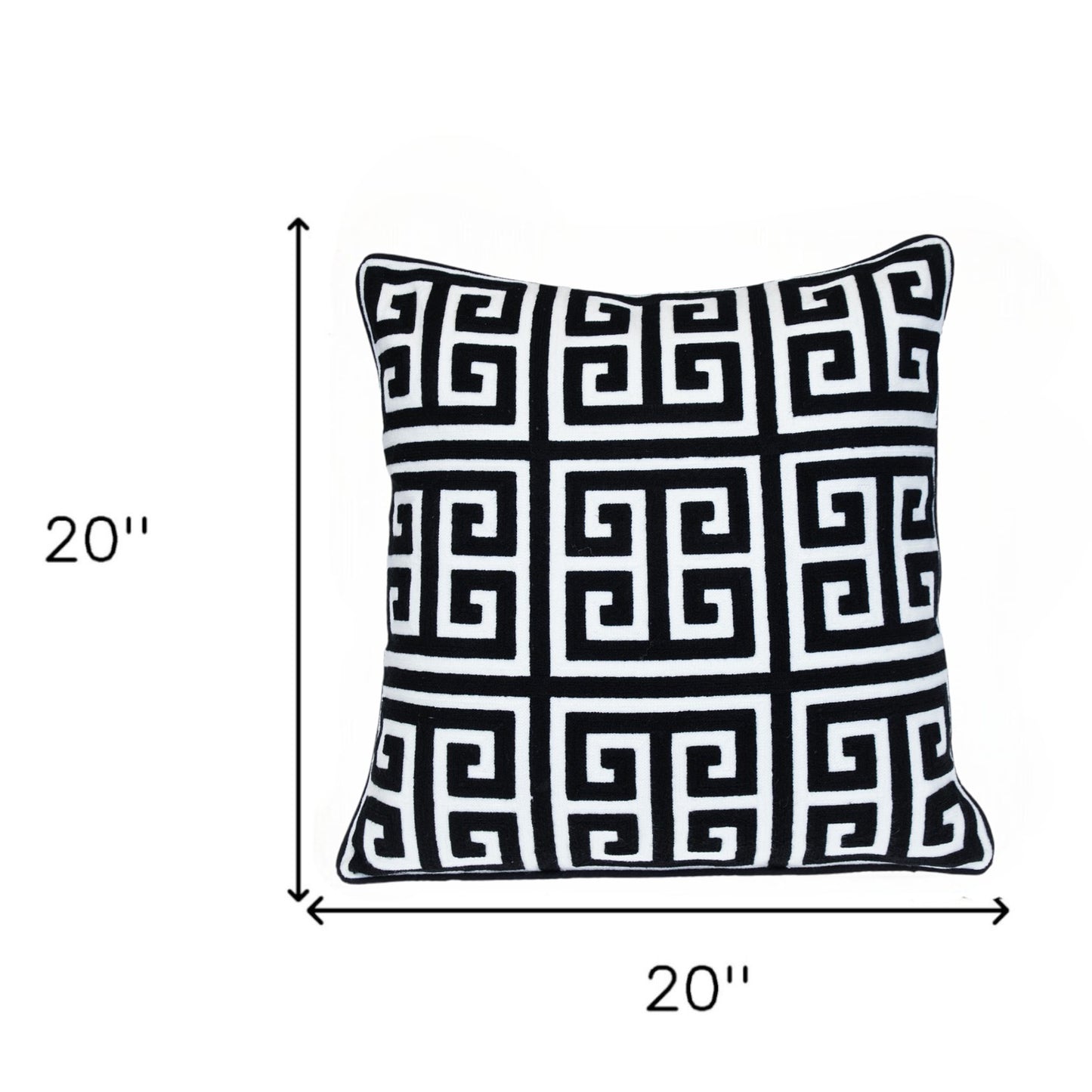 Black & White Interlocking Cotton Pillow