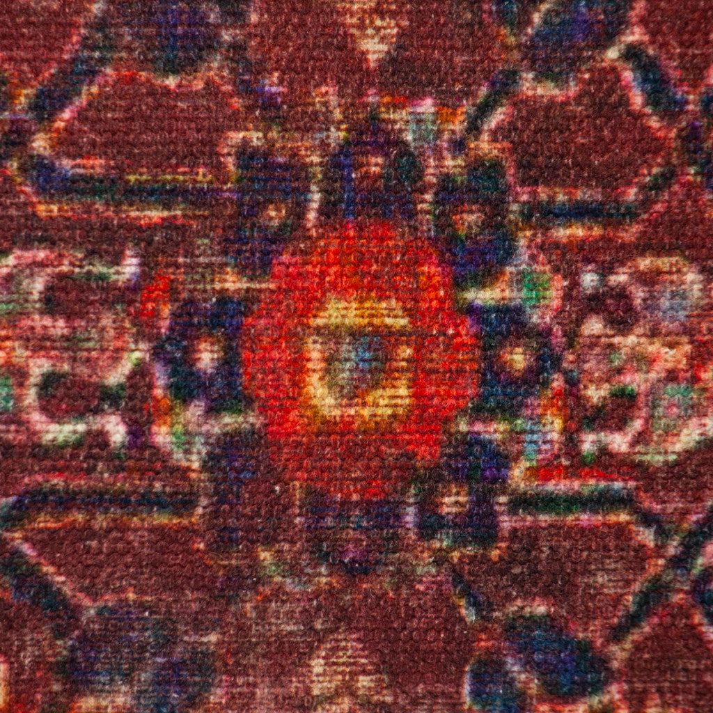 Blue & Red Damask Cotton Pillow
