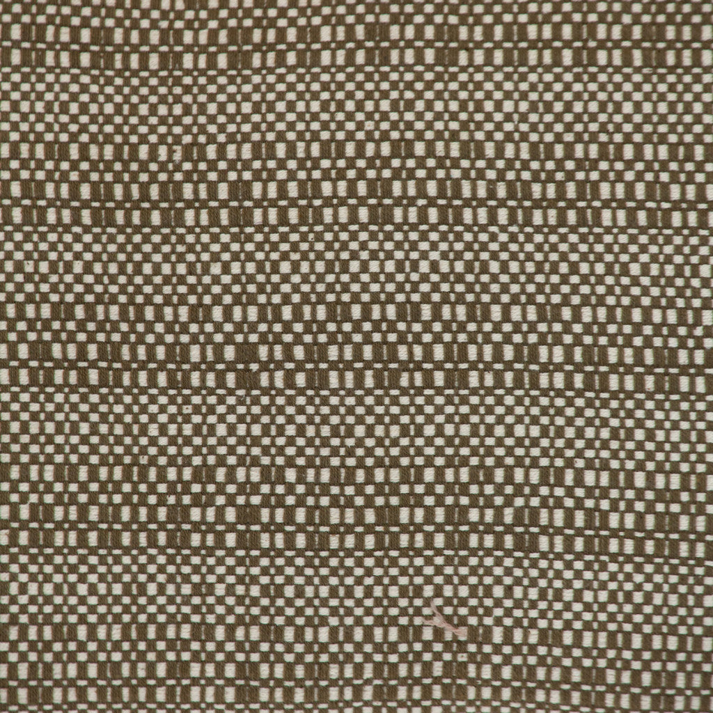 Green & White Striped Cotton Pillow w/ Fringe