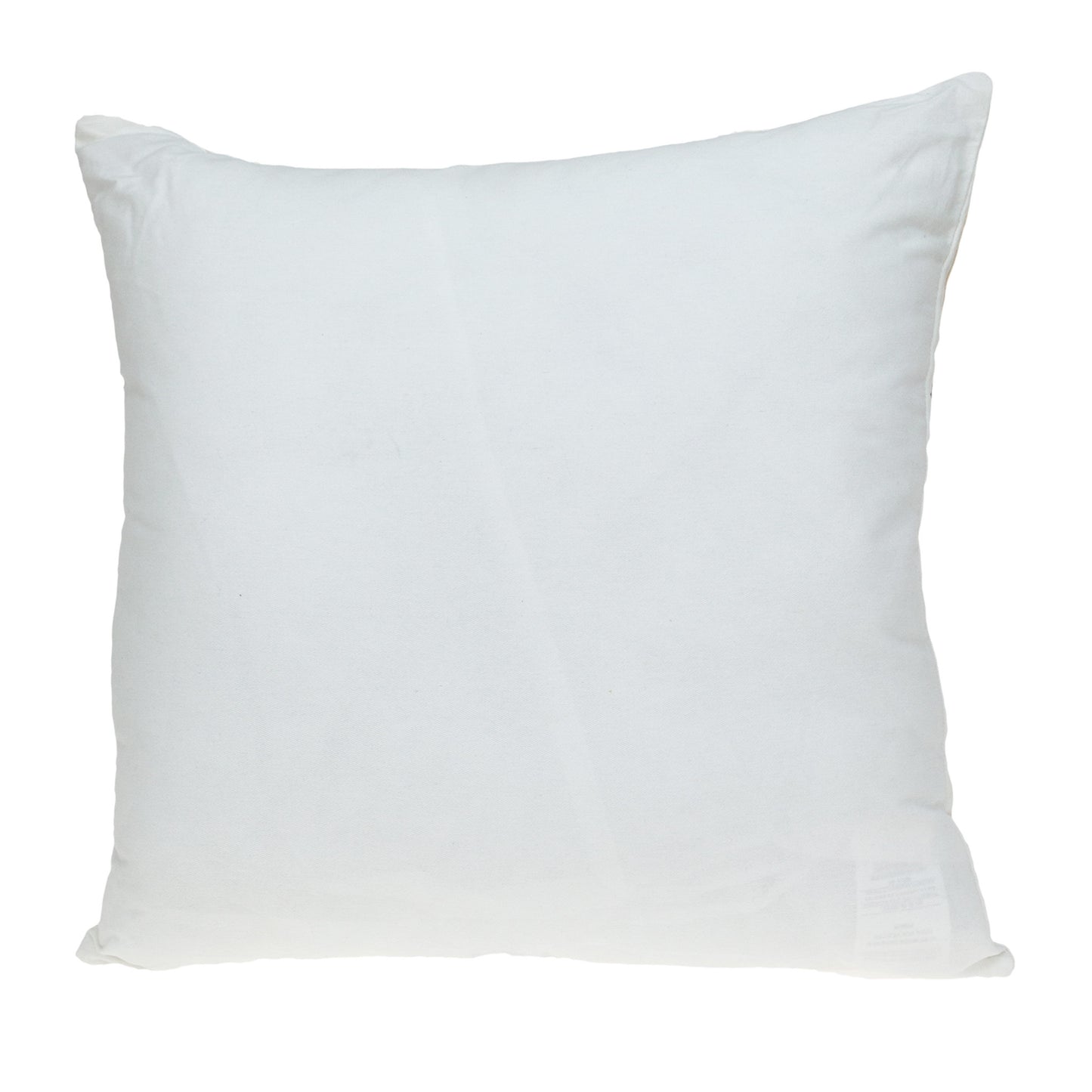Gold & White Floral Cotton Pillow w/ Embroidery