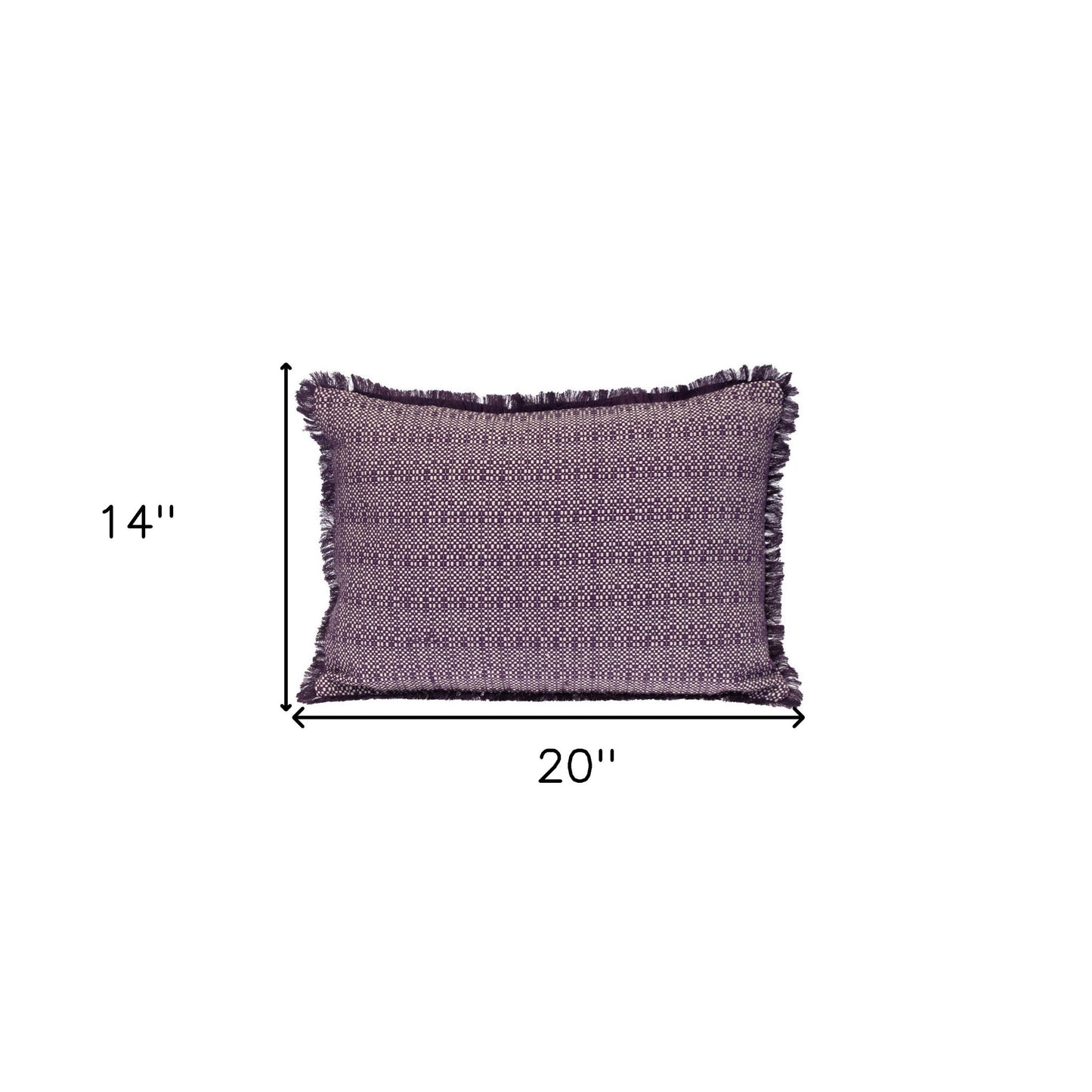 Purple & White Striped Cotton Pillow w/ Fringe