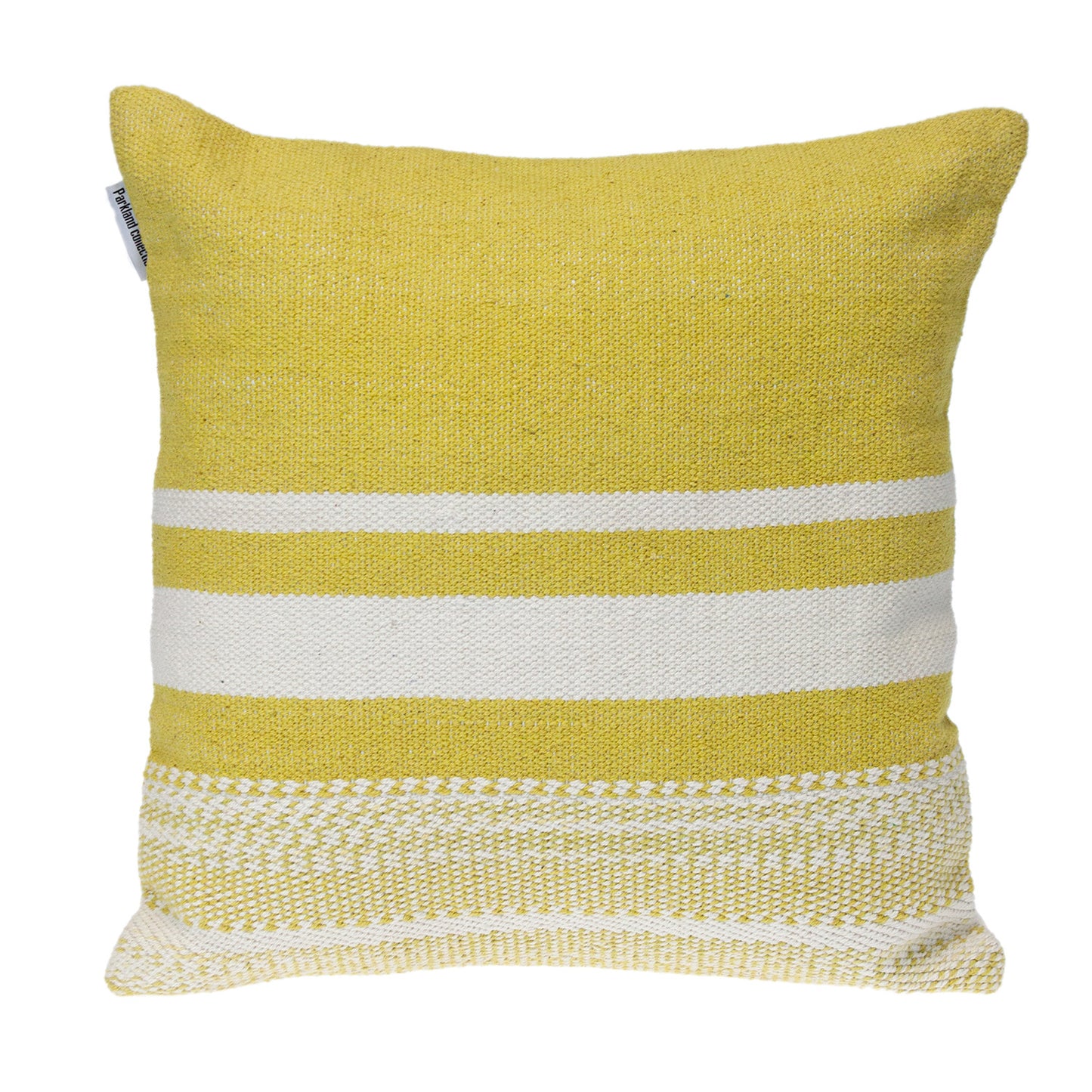 Yellow & White Striped Cotton Pillow
