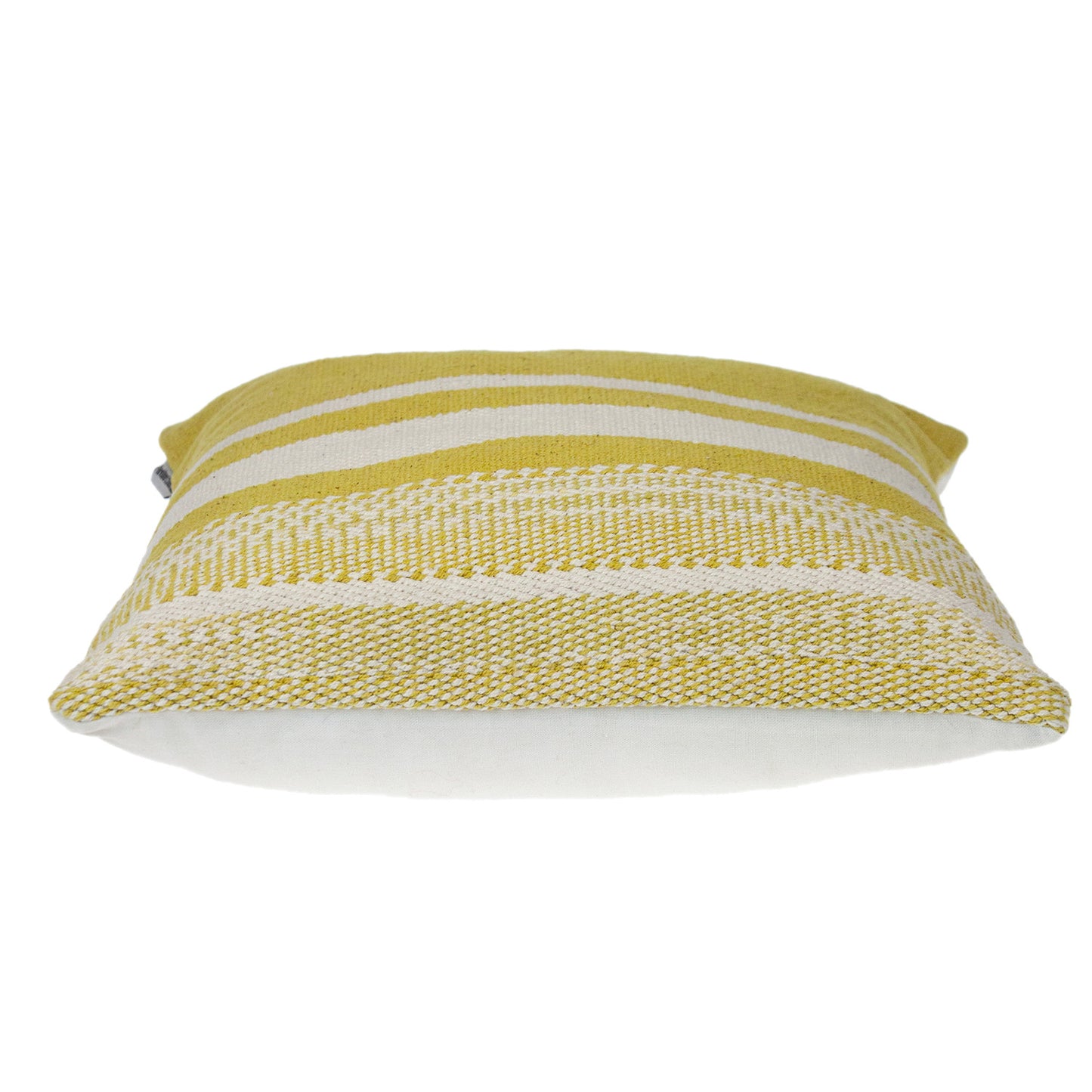 Yellow & White Striped Cotton Pillow