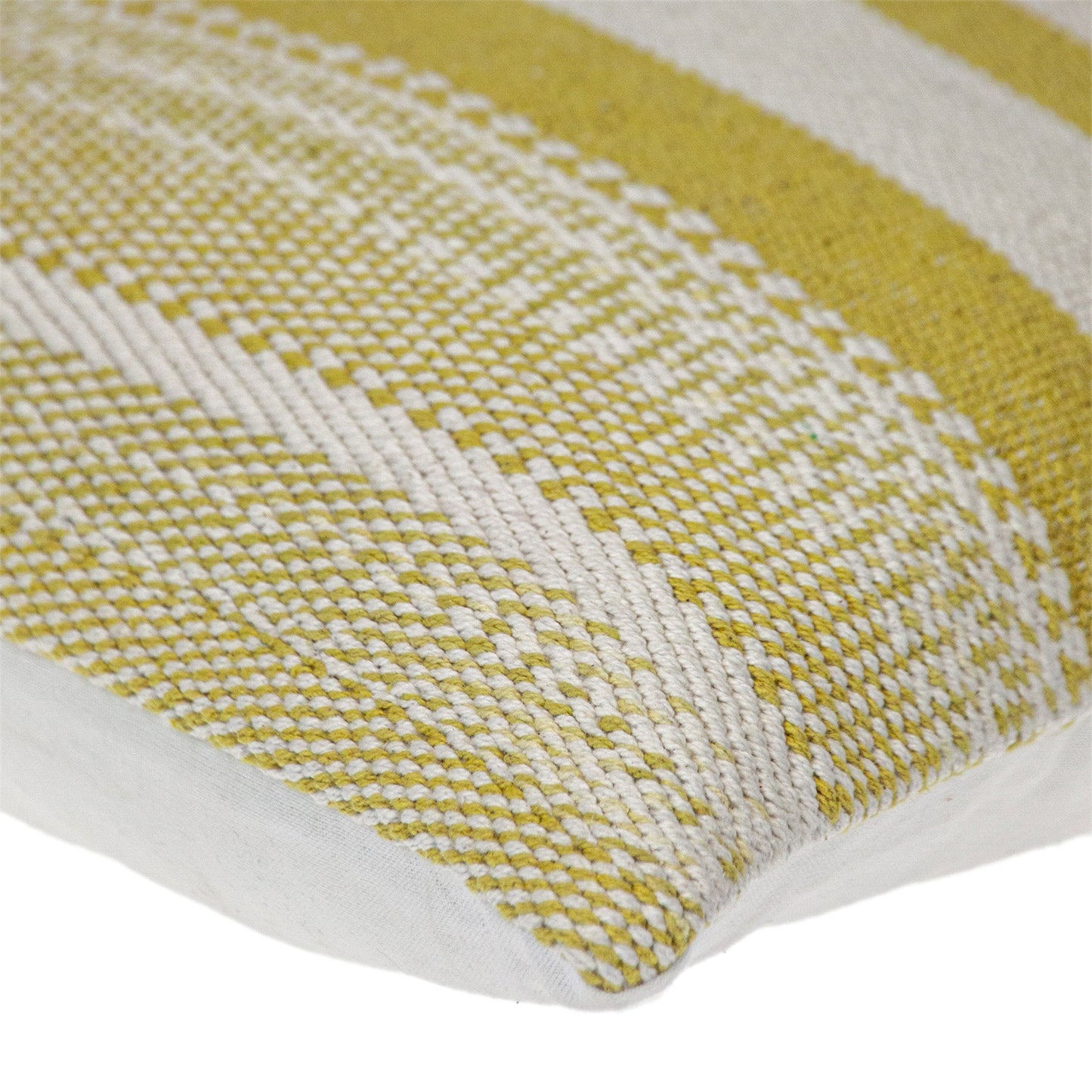 Yellow & White Striped Cotton Pillow