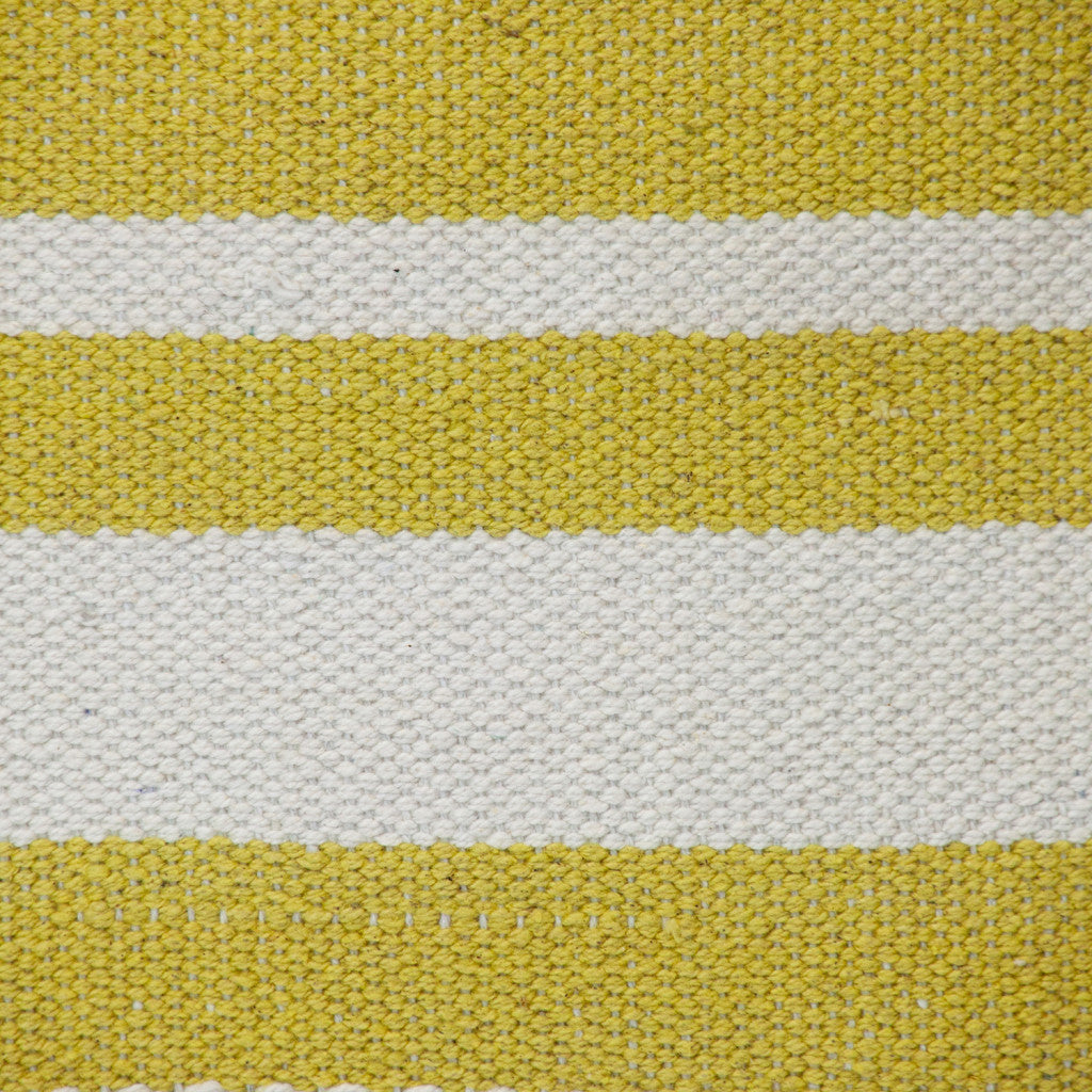 Yellow & White Striped Cotton Pillow