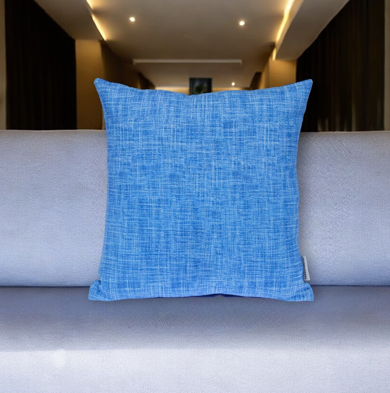 Blue Weave Cotton Pillow