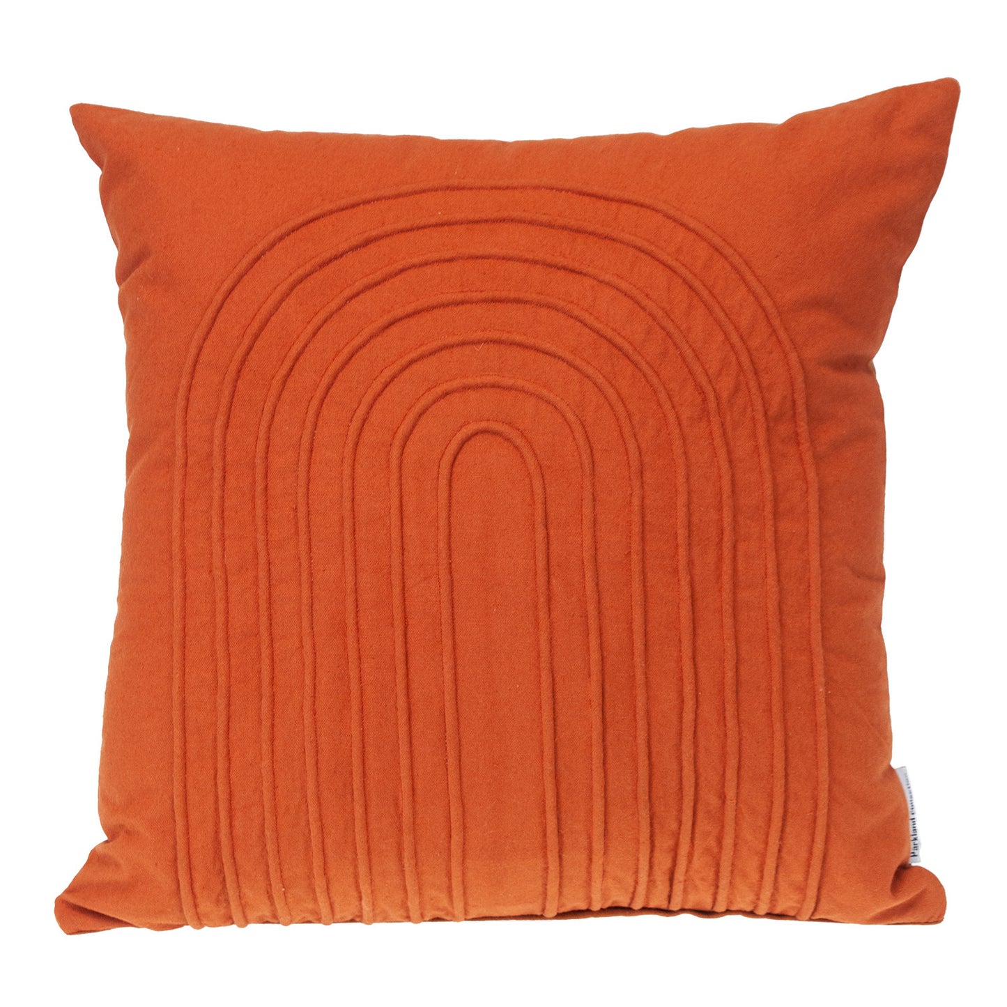 Orange Geometric Cotton Pillow