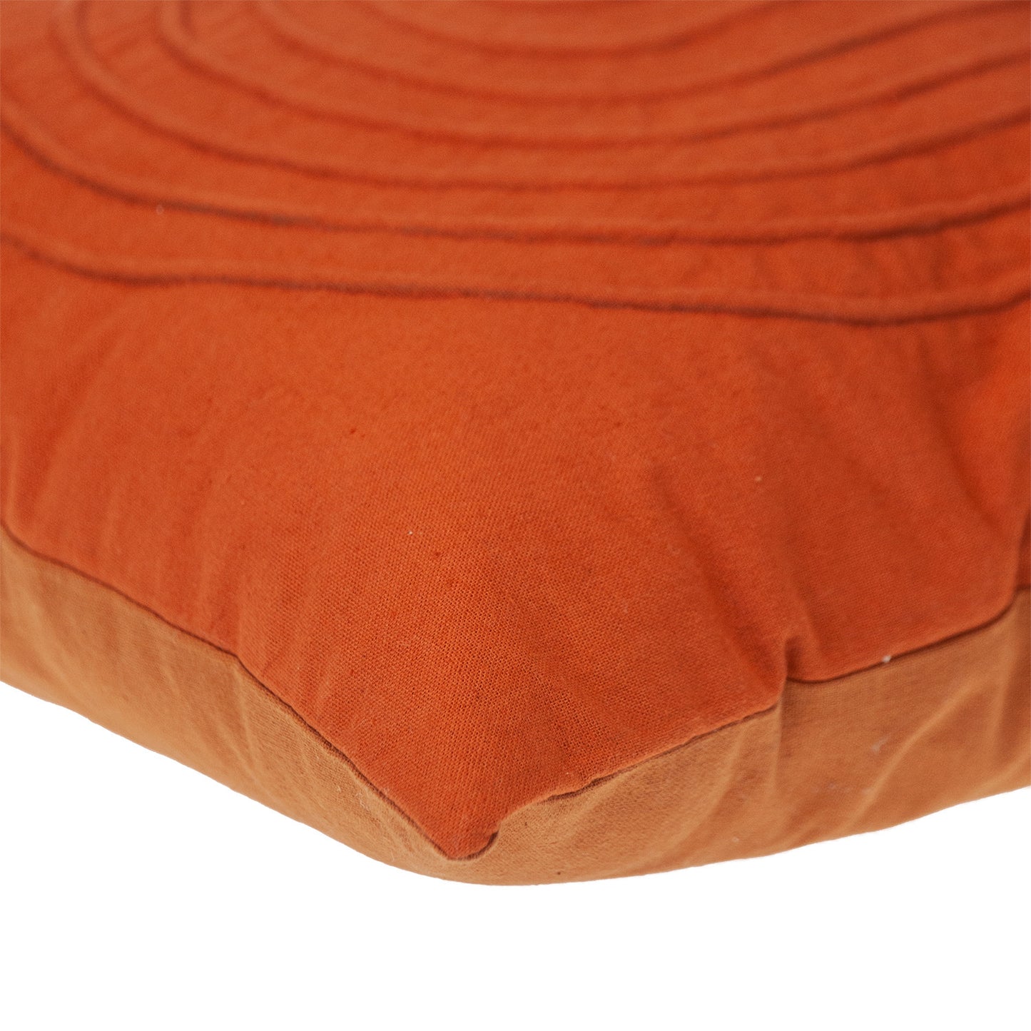 Orange Geometric Cotton Pillow