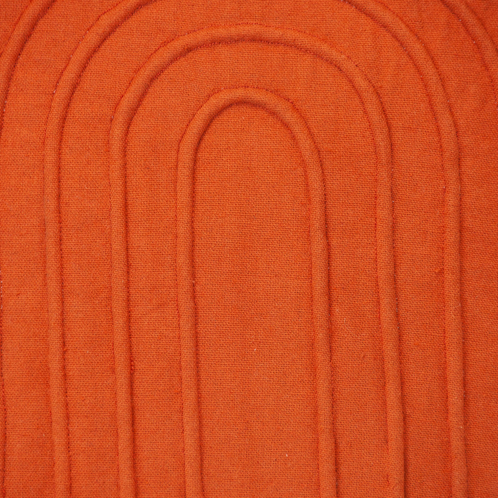 Orange Geometric Cotton Pillow