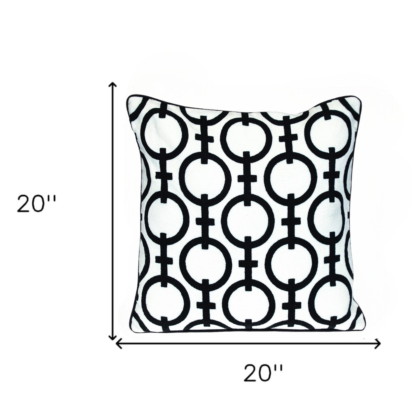Black & White Geometric Cotton Pillow