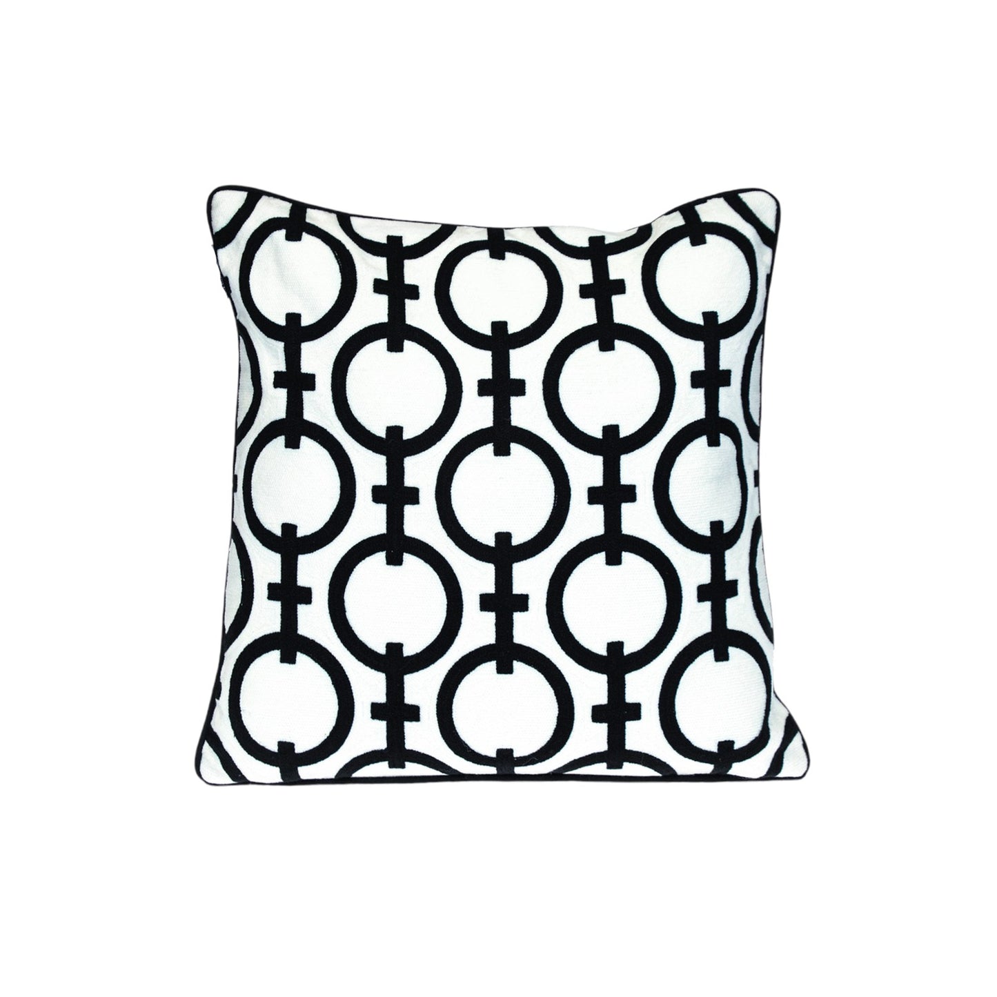 Black & White Geometric Cotton Pillow