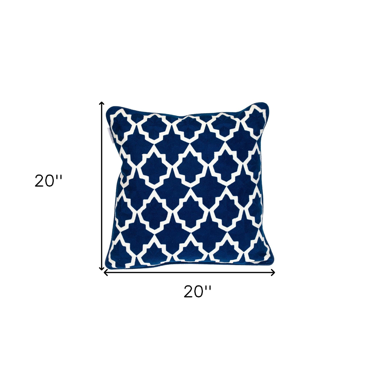 Blue & White Geometric Cotton Pillow