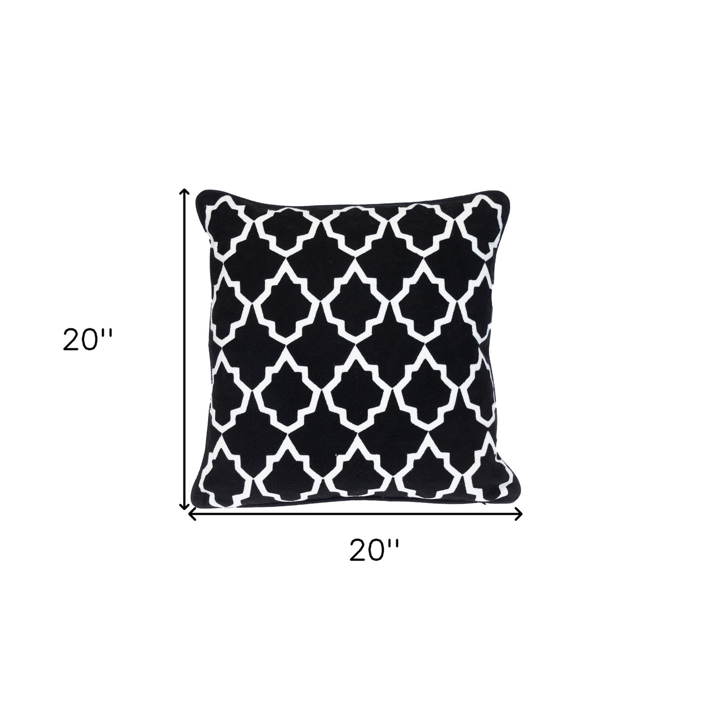 Black & White Geometric Cotton Pillow