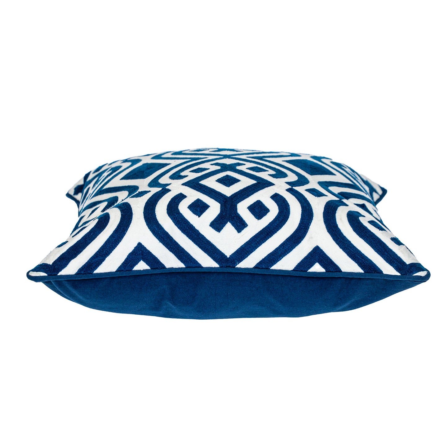 Blue & White Geometric Cotton Pillow