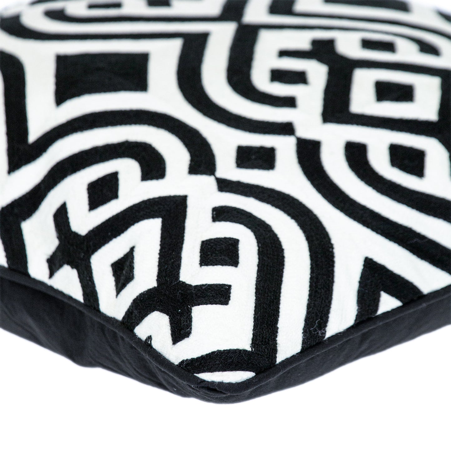 Black & White Geometric Cotton Pillow