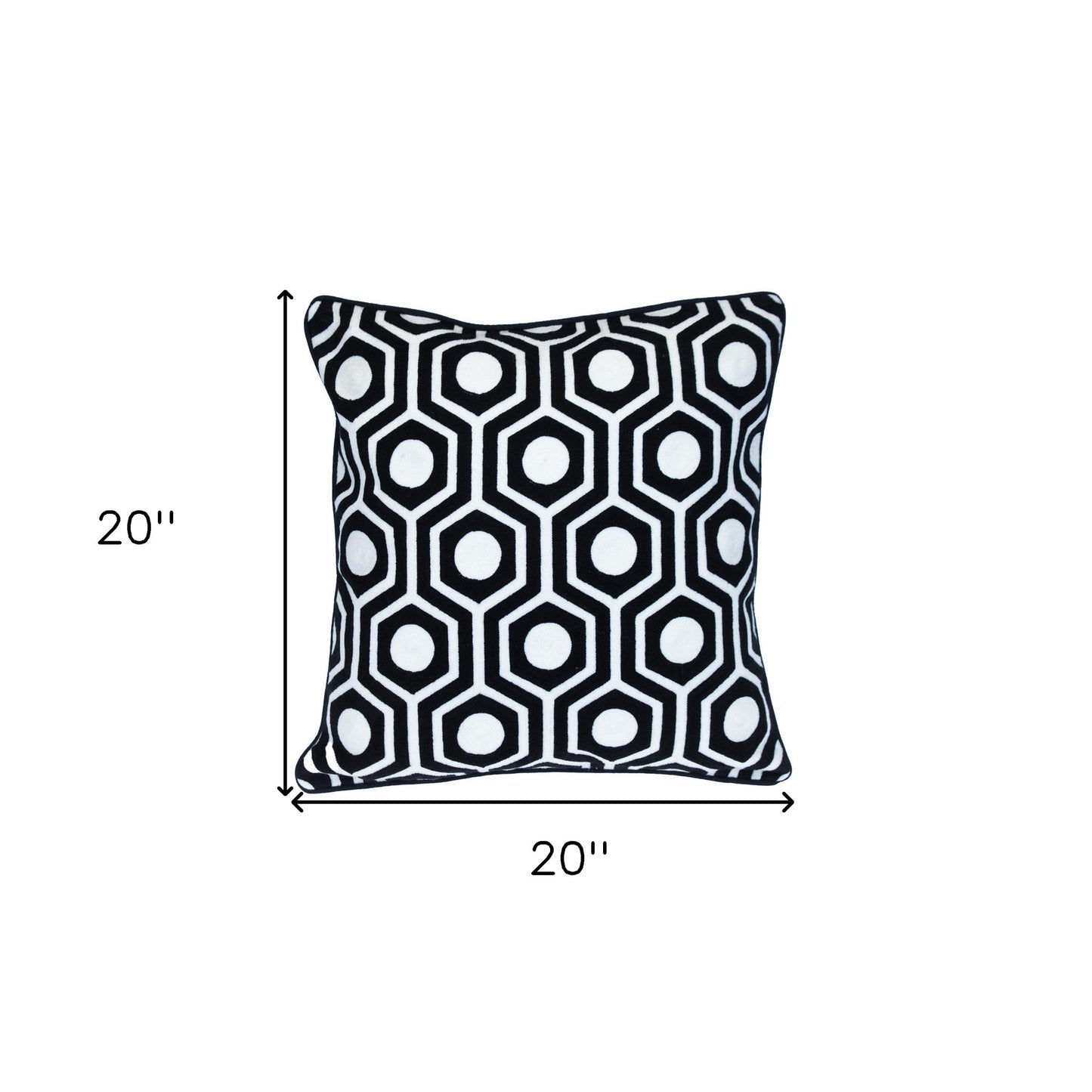 Black & White Geometric Cotton Pillow