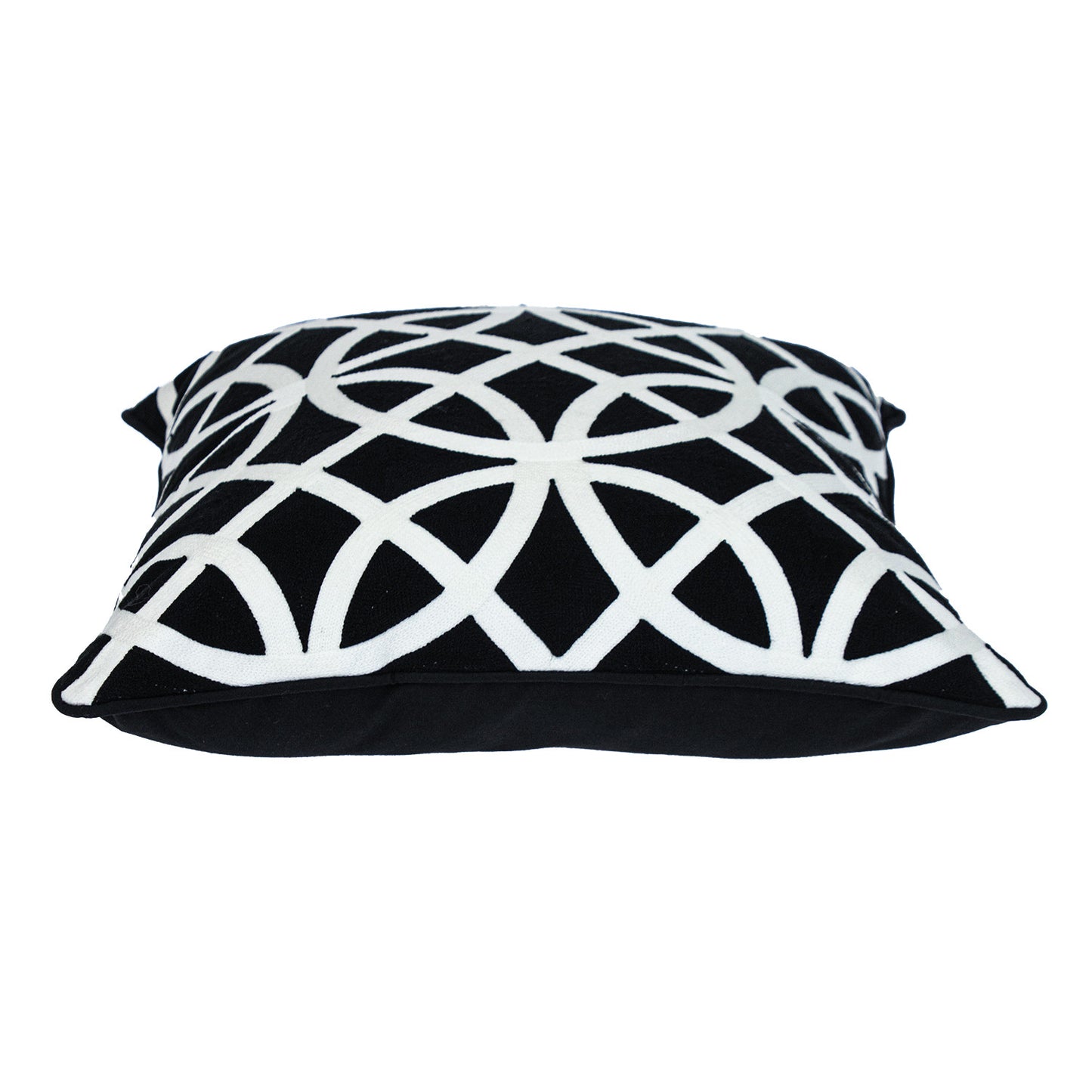 Black Geometric Cotton Pillow