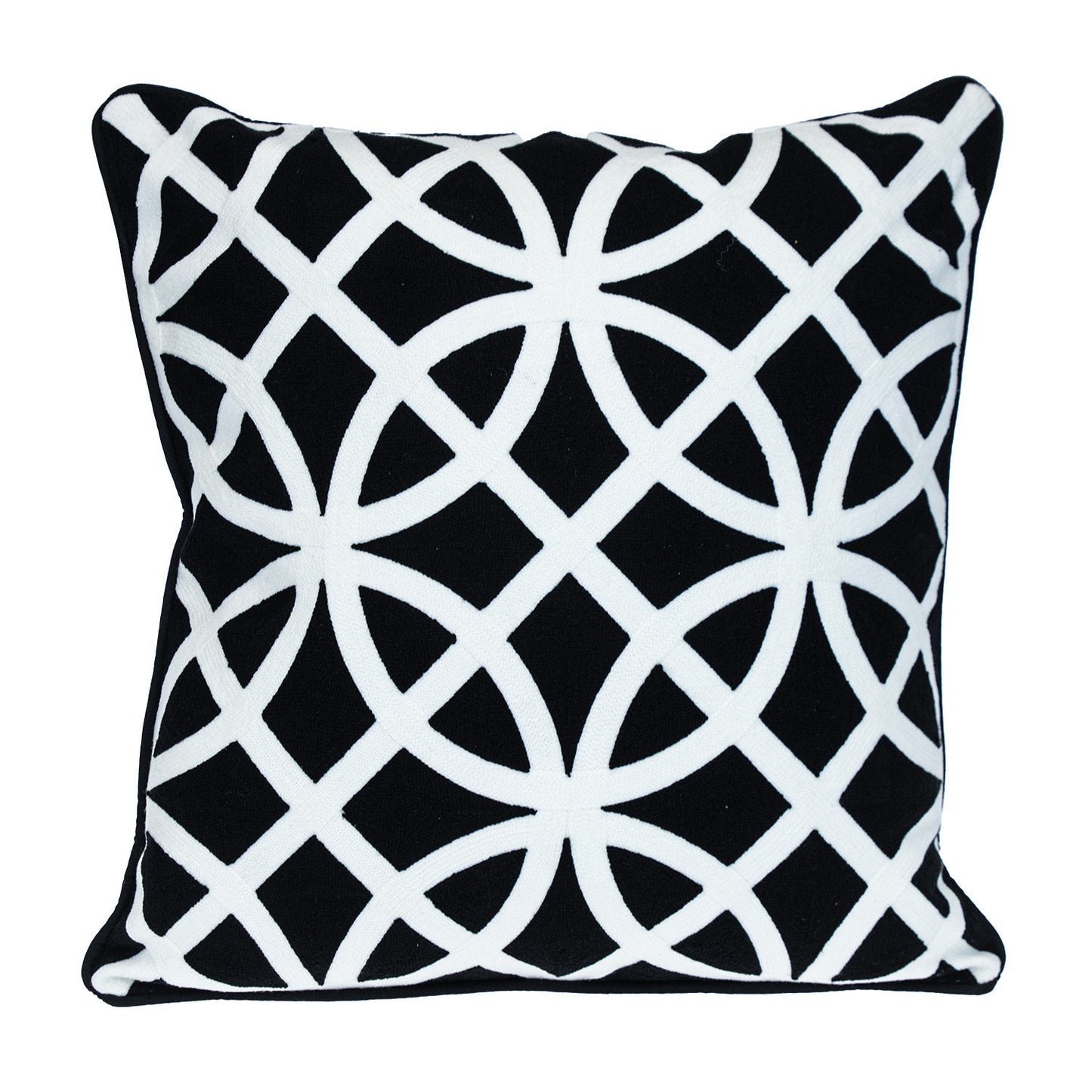 Black Geometric Cotton Pillow