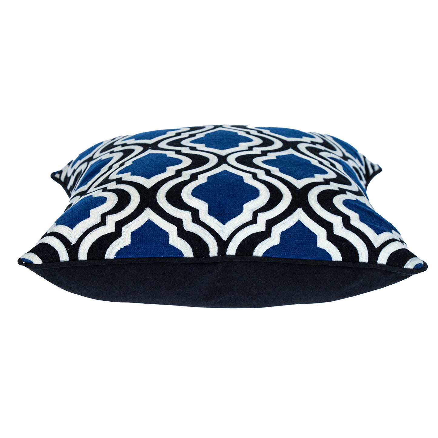 Blue & White Geometric Cotton Pillow