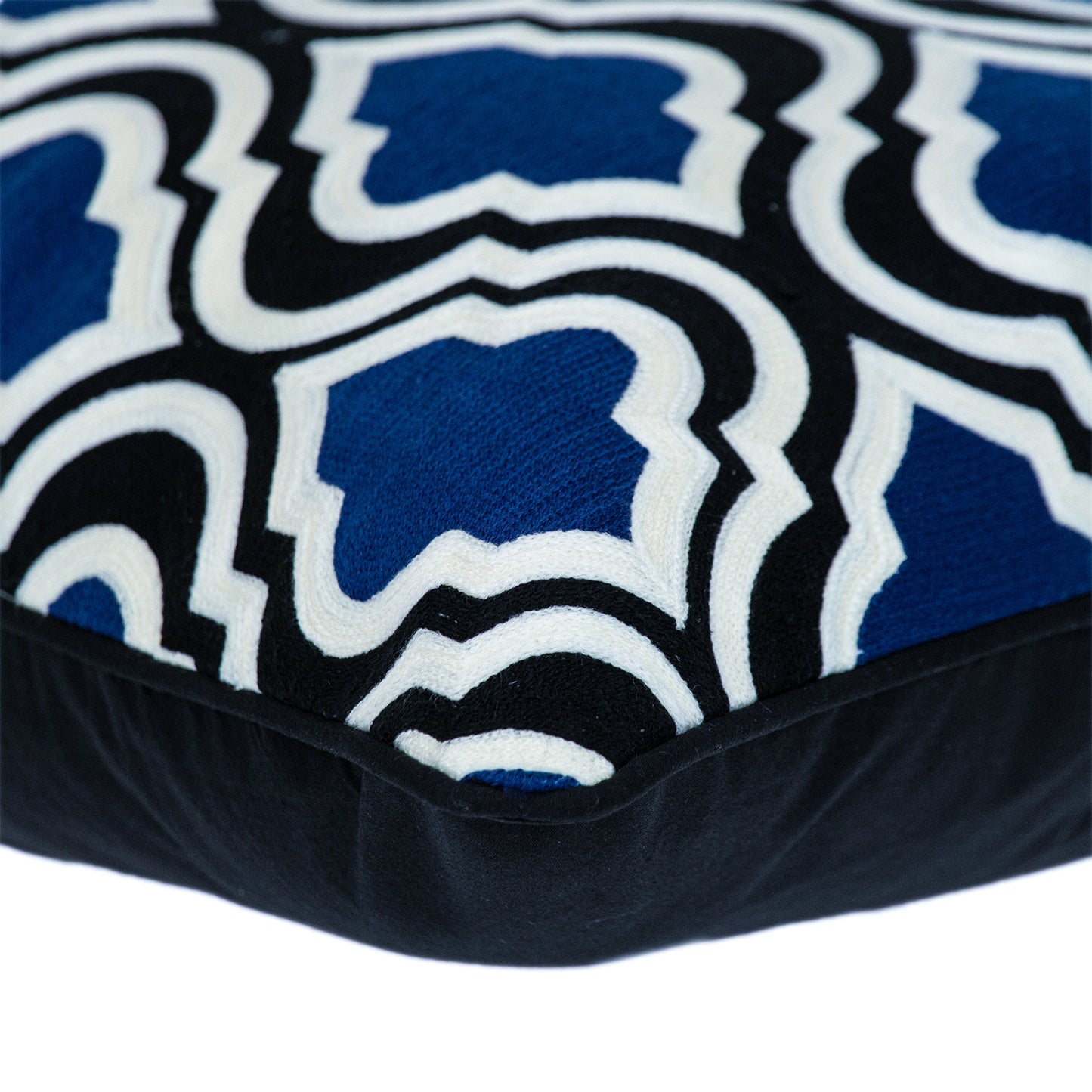 Blue & White Geometric Cotton Pillow