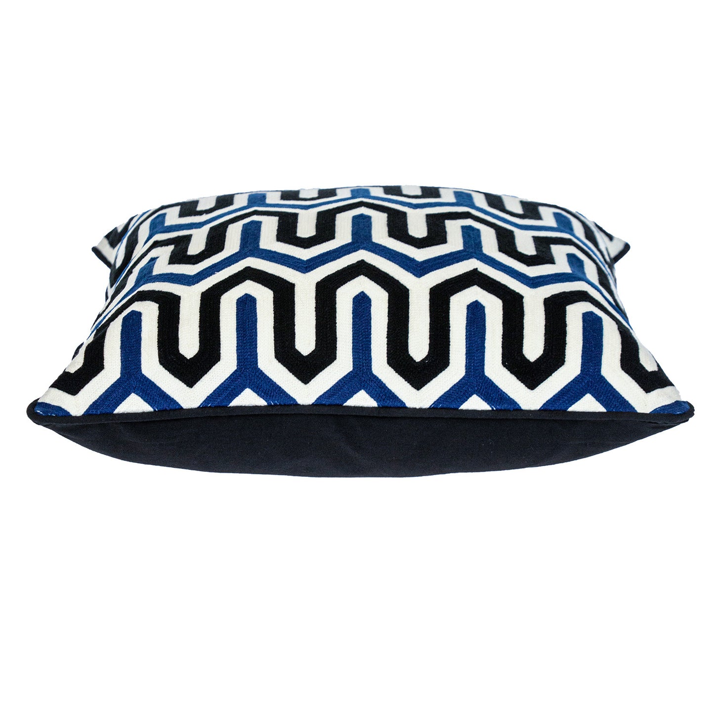 Blue & White Geometric Cotton Pillow