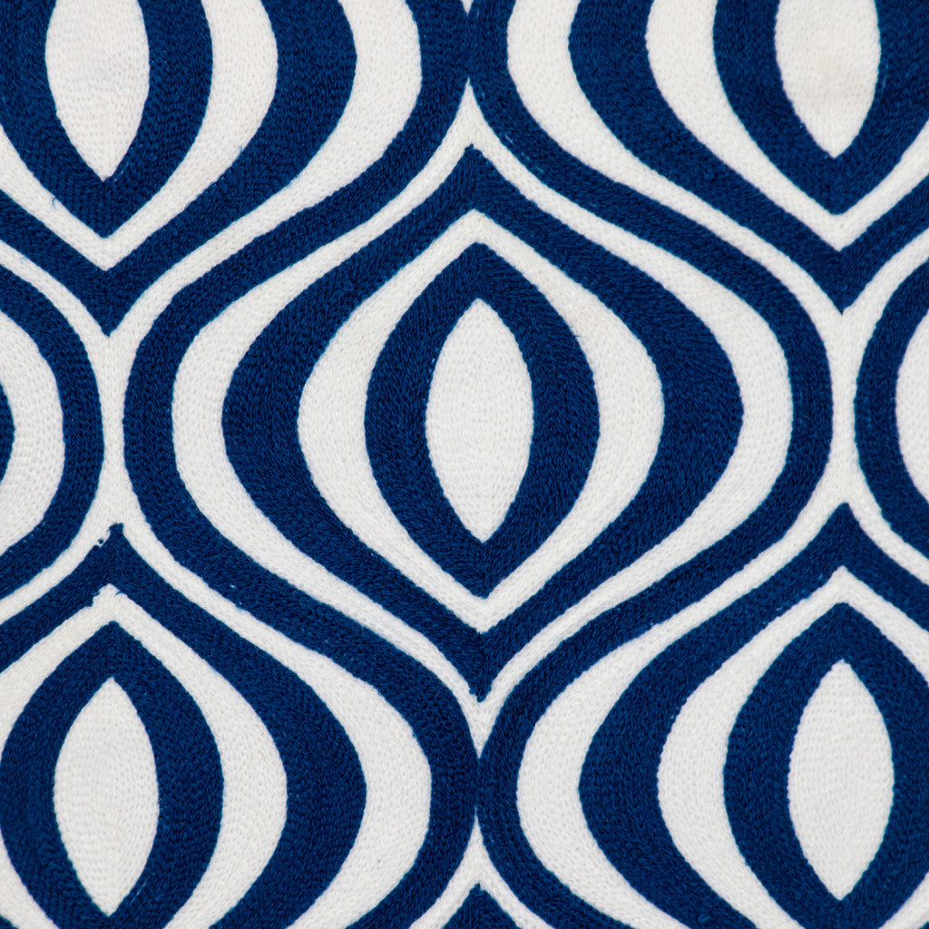 Blue Geometric Cotton Pillow