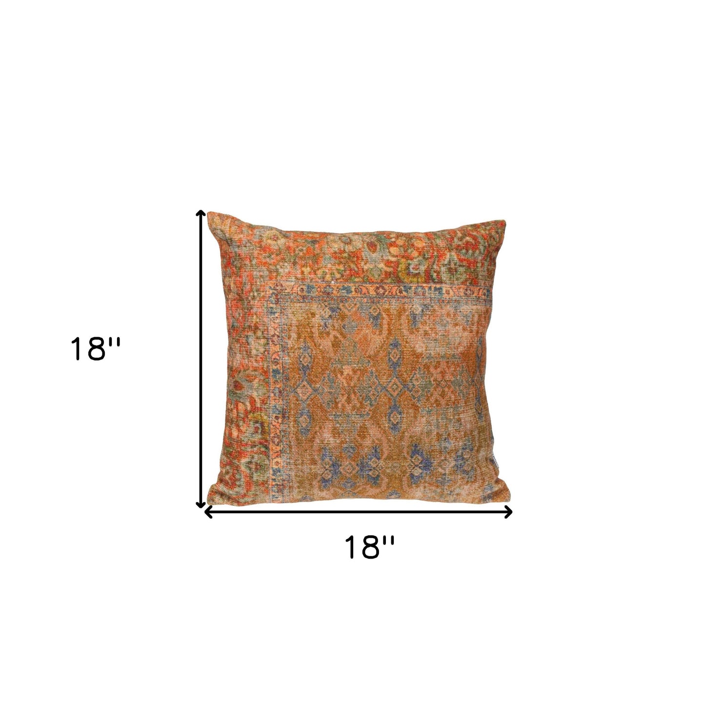 Blue & Pink Damask Cotton Pillow