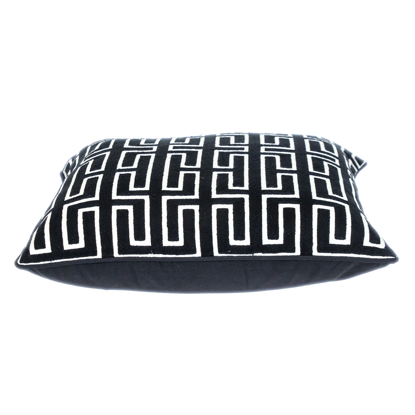 Black Geometric Cotton Pillow
