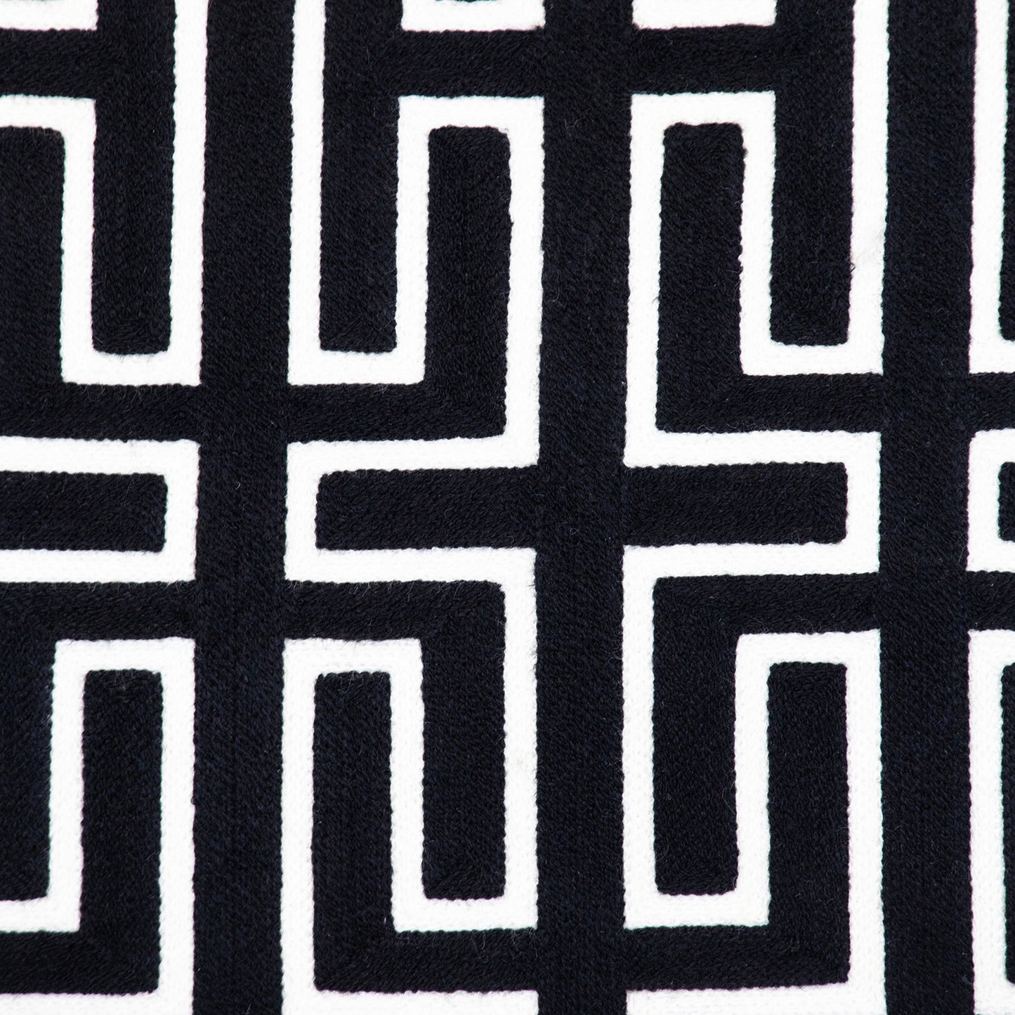 Black Geometric Cotton Pillow