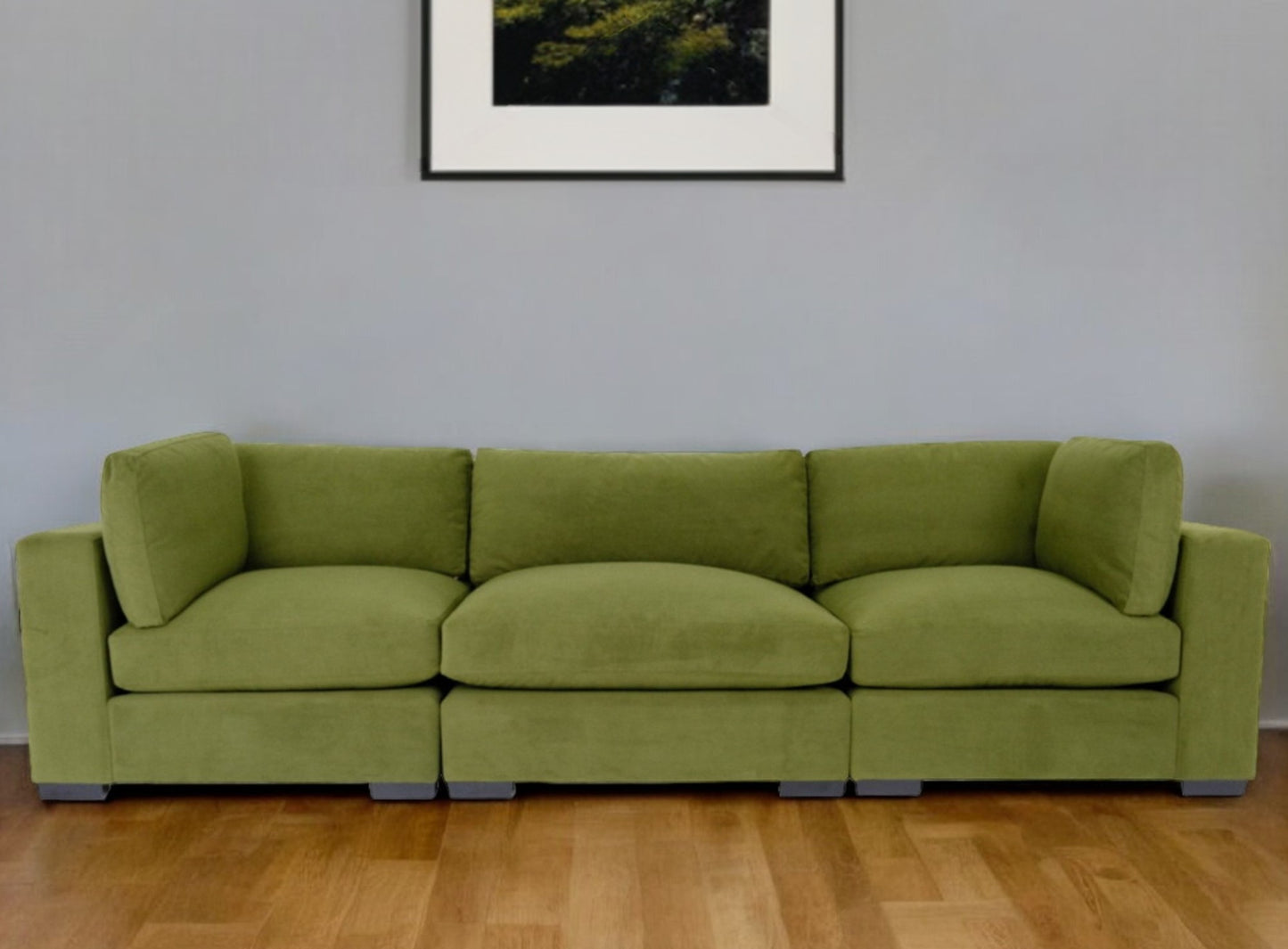 Moss Green Polyester Sofa