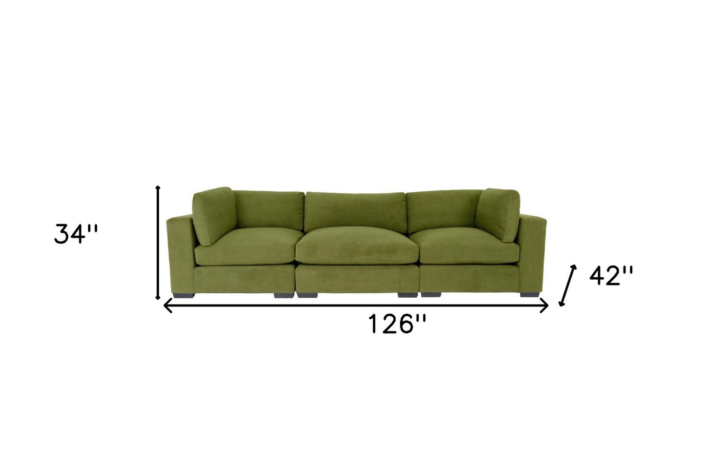 Moss Green Polyester Sofa